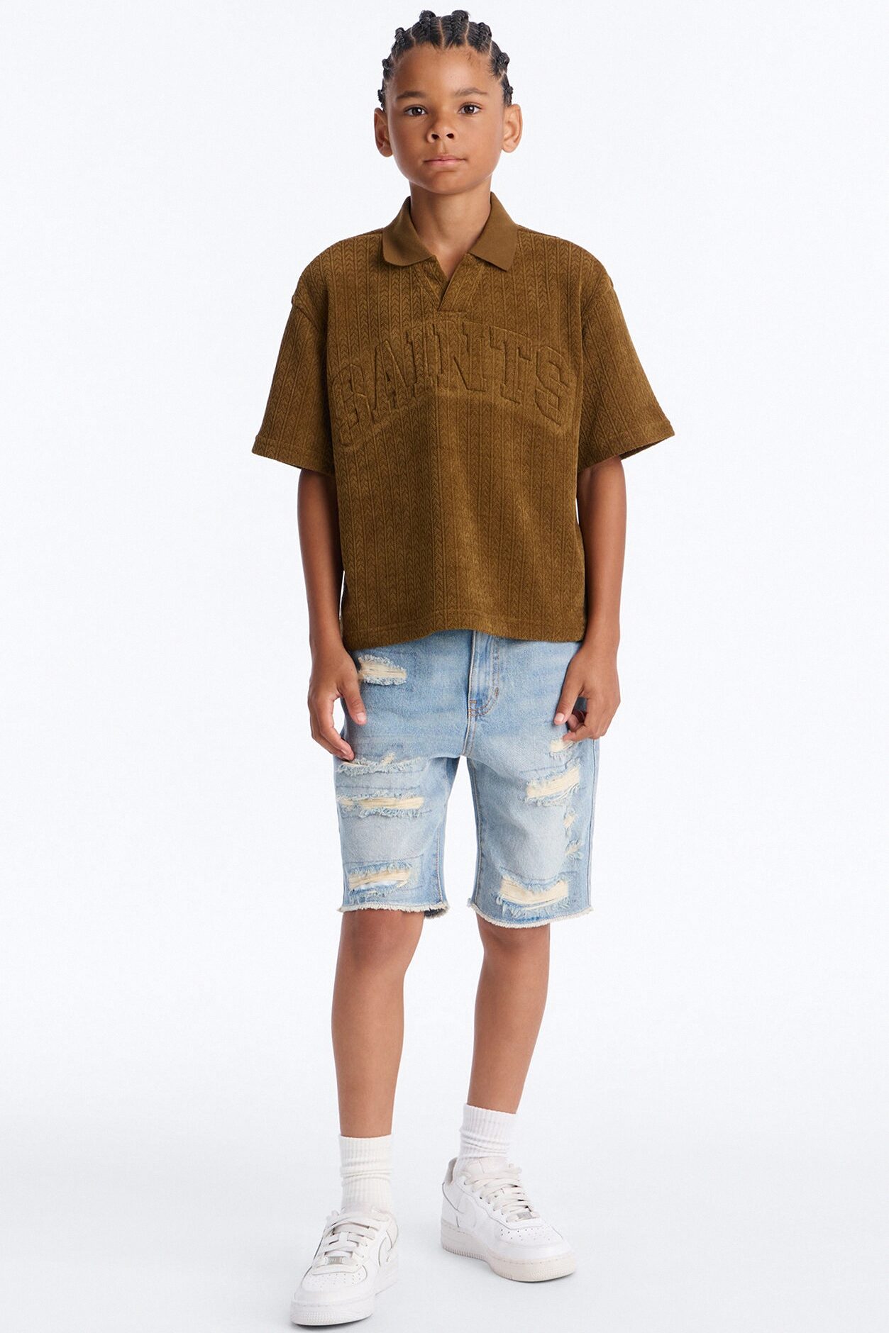 Mini Boxy Lexington Saints Johnny Collar Polo - Brown
