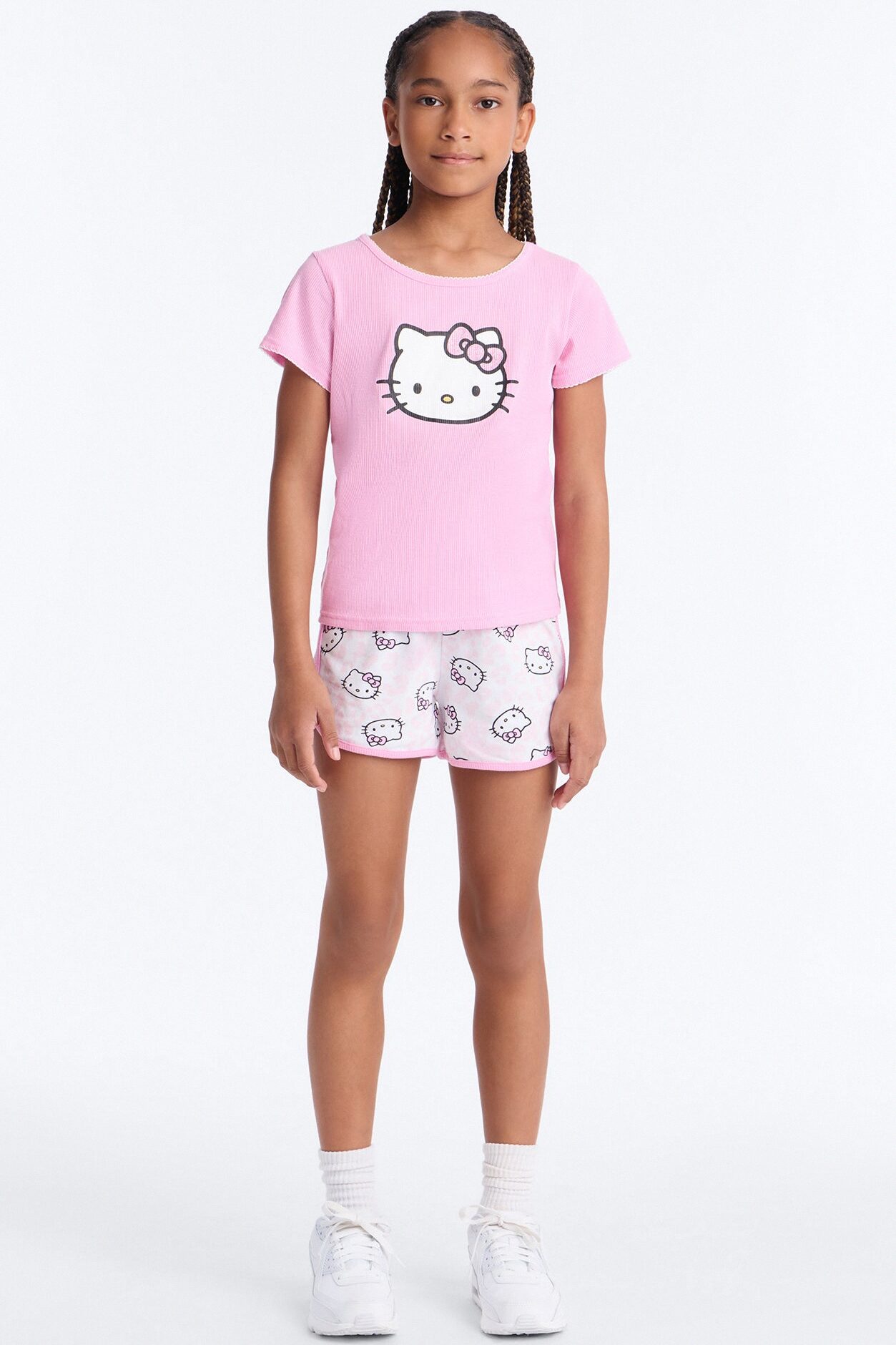 Mini Hello Kitty Stay Cute Short Set - Pink/combo