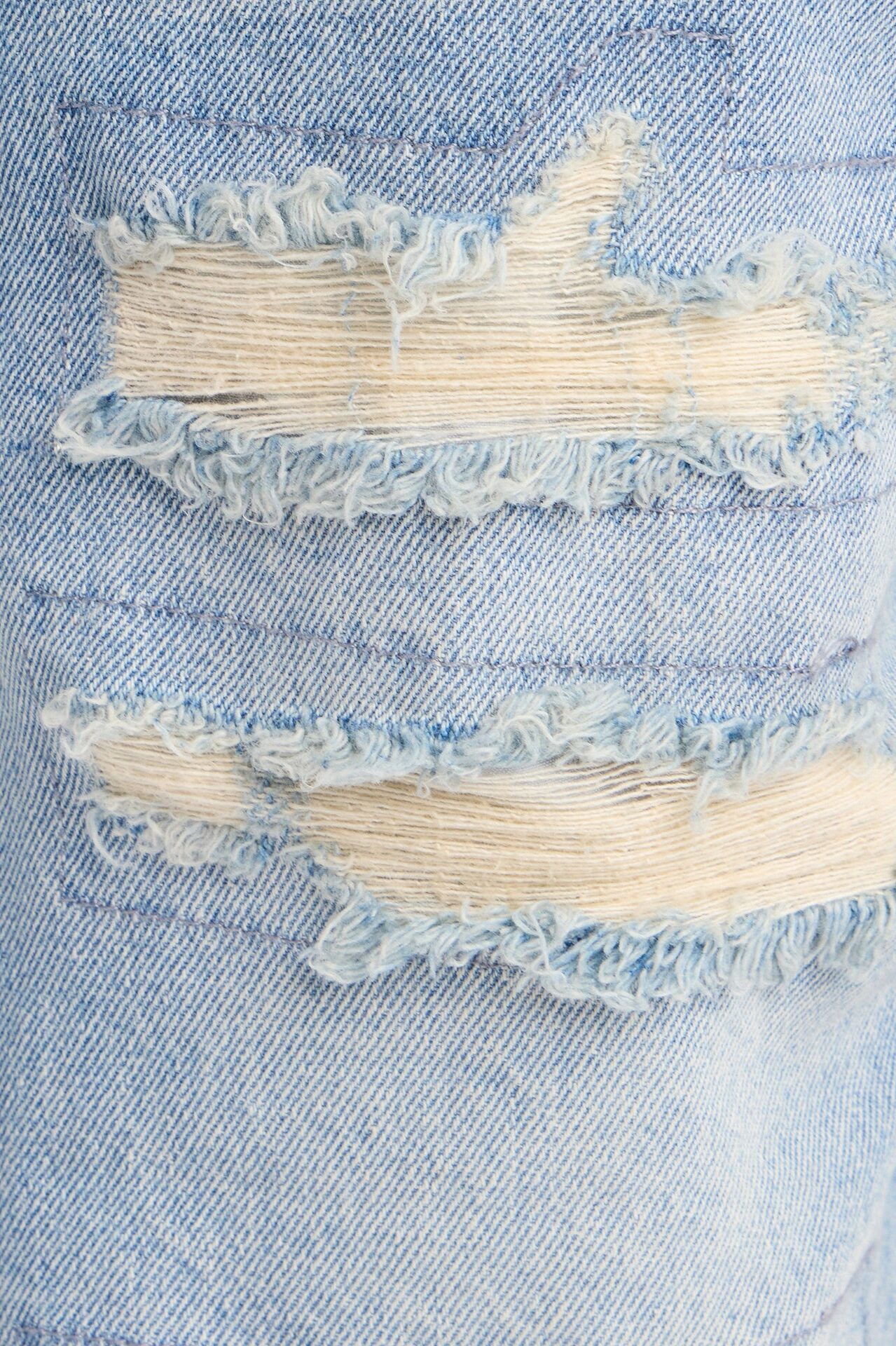 Mini Back To It Distressed Raw Hem Slim Denim Shorts - Light Wash