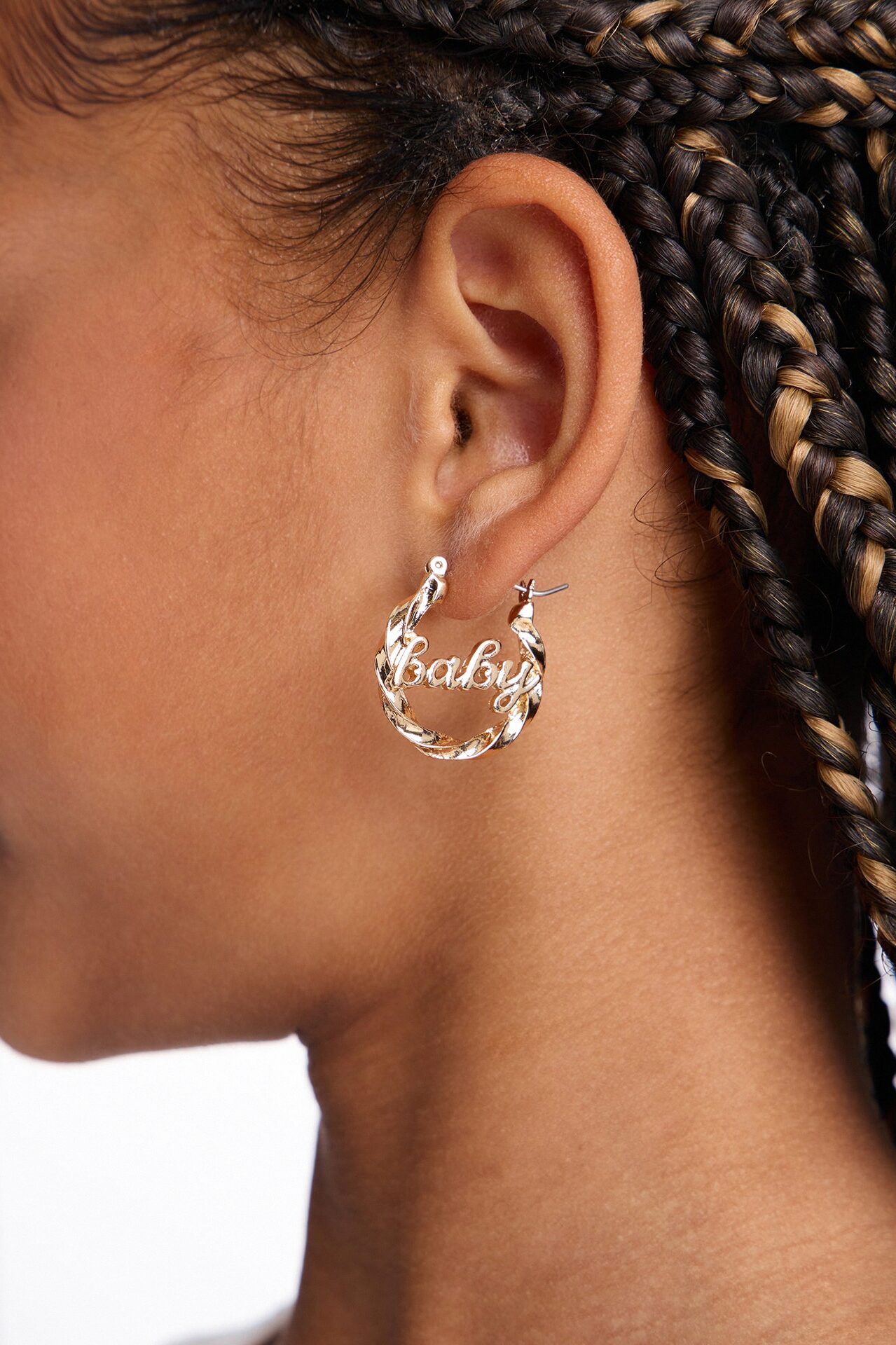 Mini Baby Girl Hoop Earrings - Gold