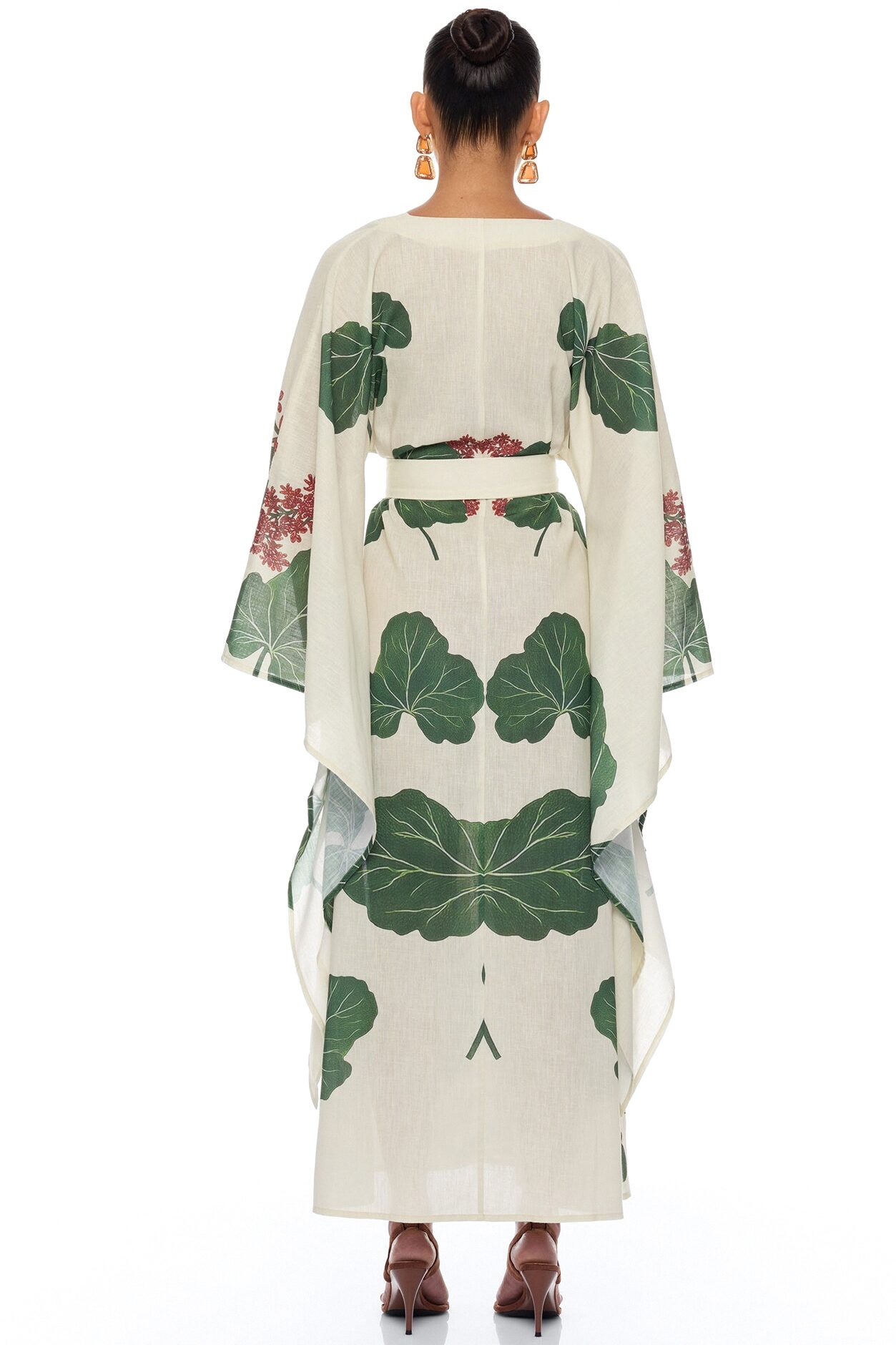 Tropic Getaway Linen Kimono - Ivory/combo