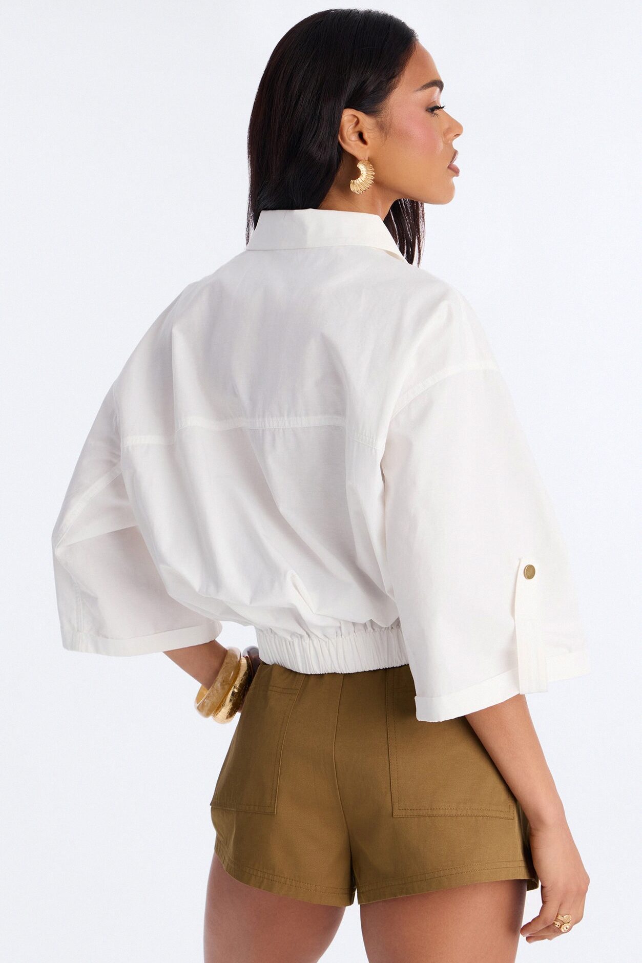 Plans Made Oversized Airflow Shirt - White