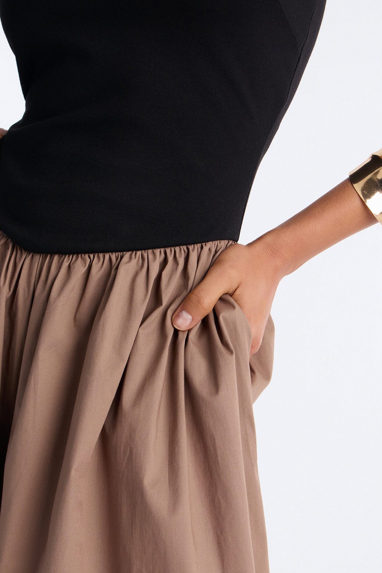 Sunday Walks Strapless Poplin Jumpsuit - Mocha
