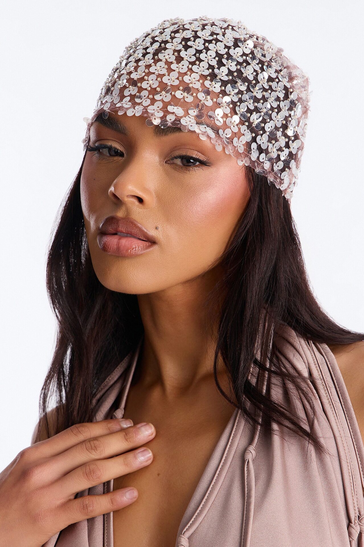 Petal Kiss Head Scarf - Mauve