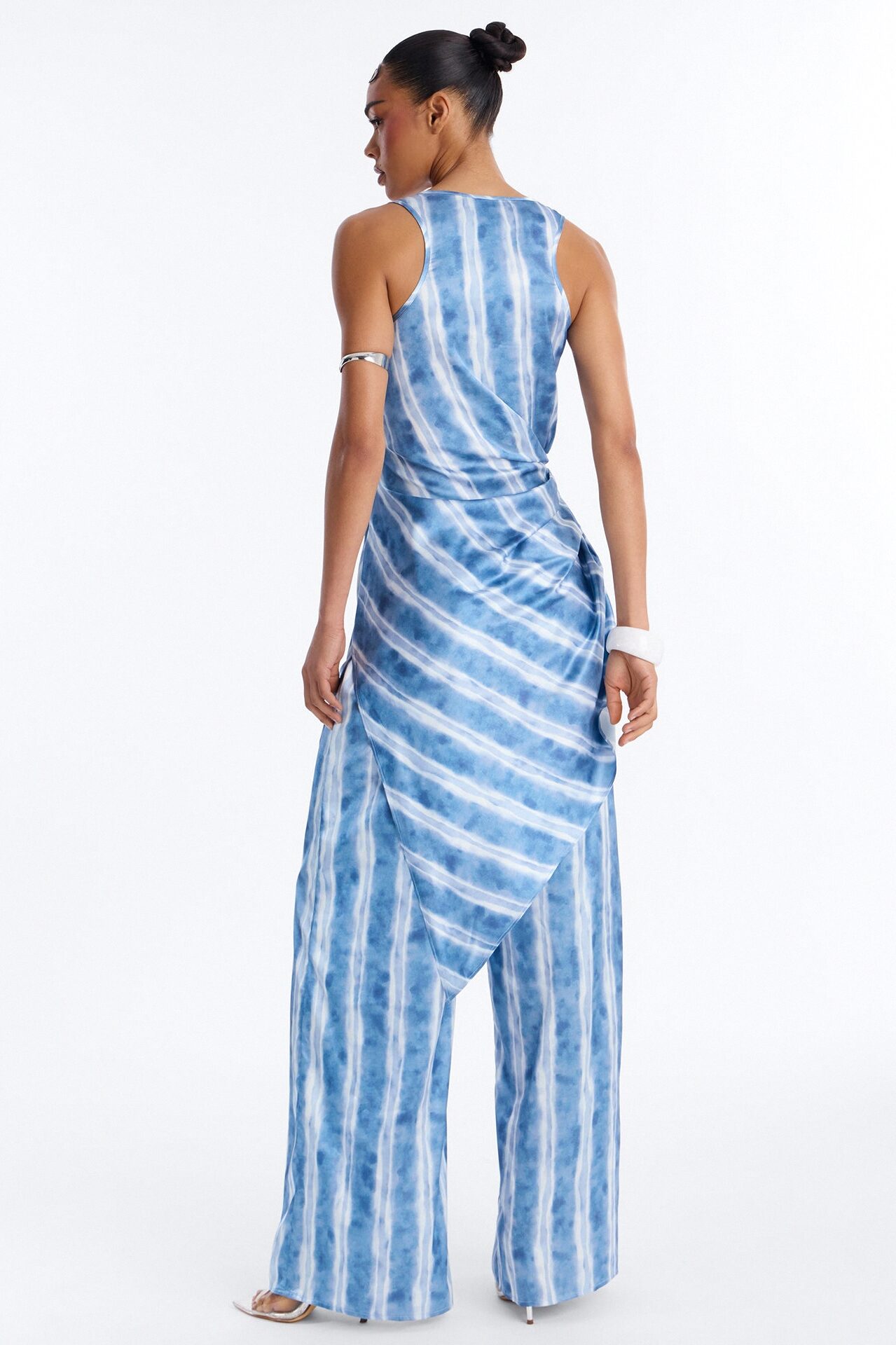 Pacific Blue Satin Pant Set - Blue