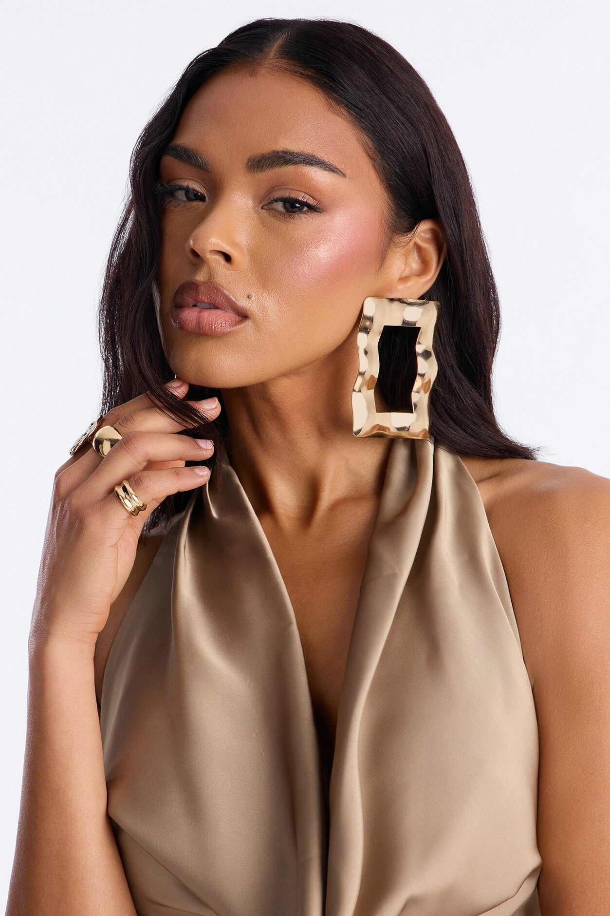 Raven Drop Earrings - Gold