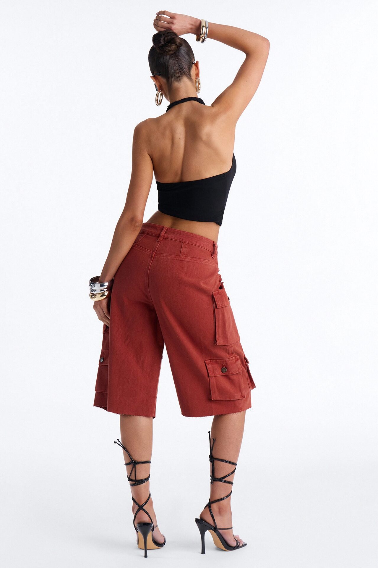 Don't Make Me Wait Cargo Bermuda Short - Rust
