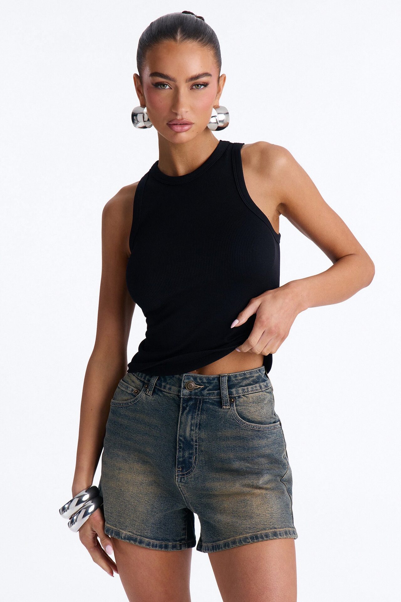 Bella Seamless Basic Tank Top - Black