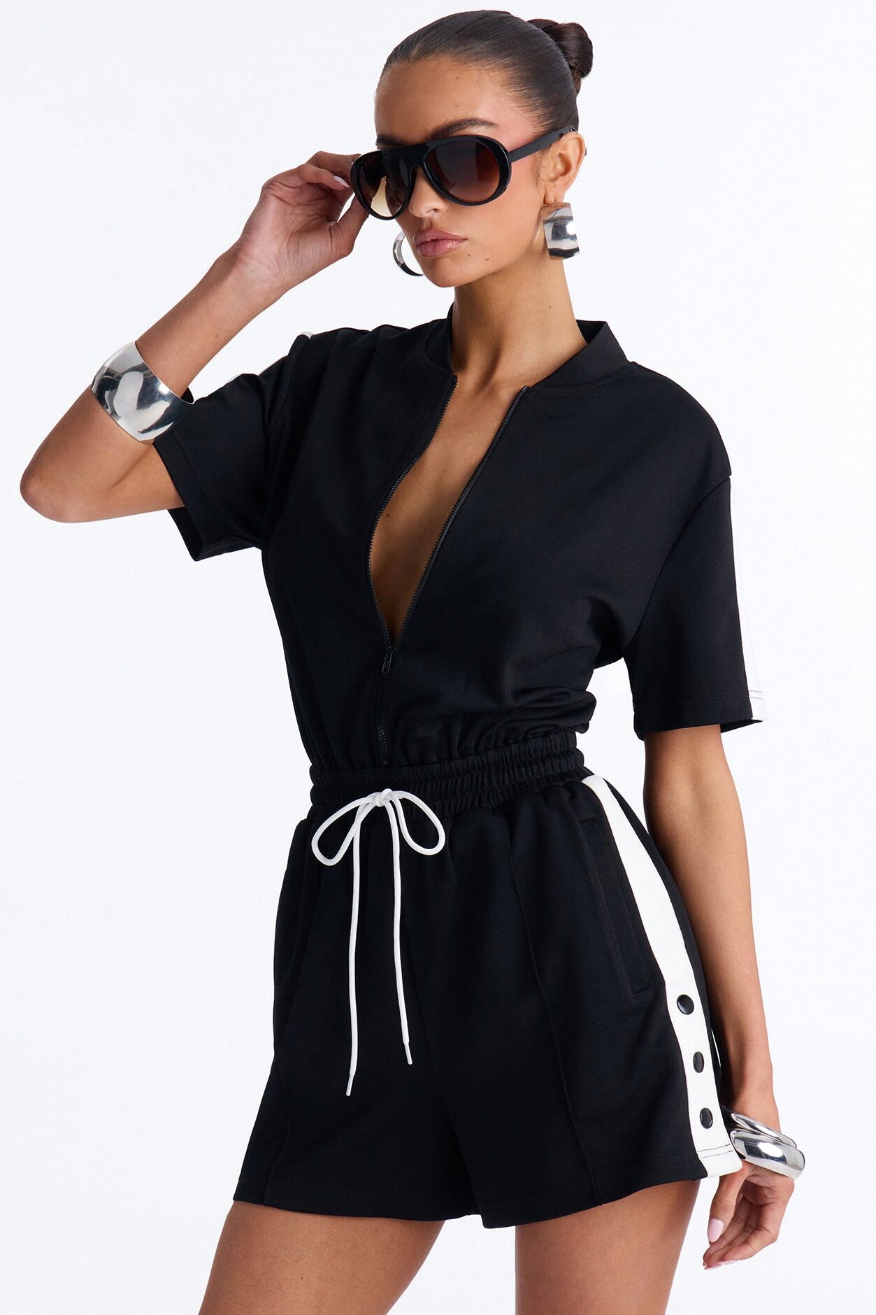 Lianna Short Sleeve Romper - Black