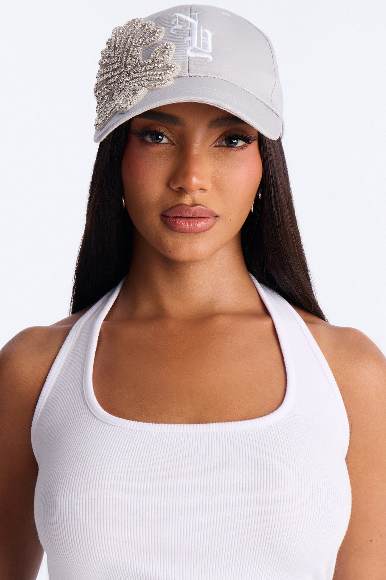 In My City NY Embellished Baseball Hat - Grey