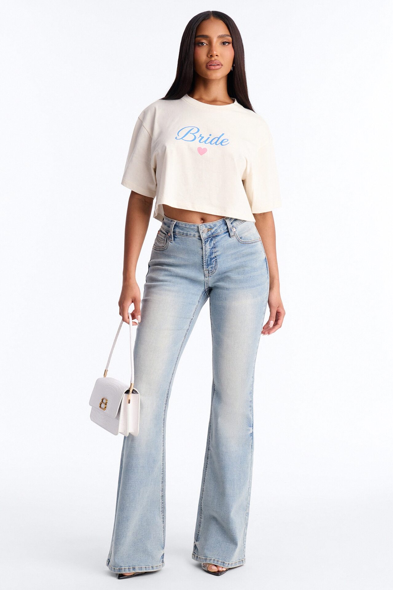 Bride Vibes Cropped Tee - Cream