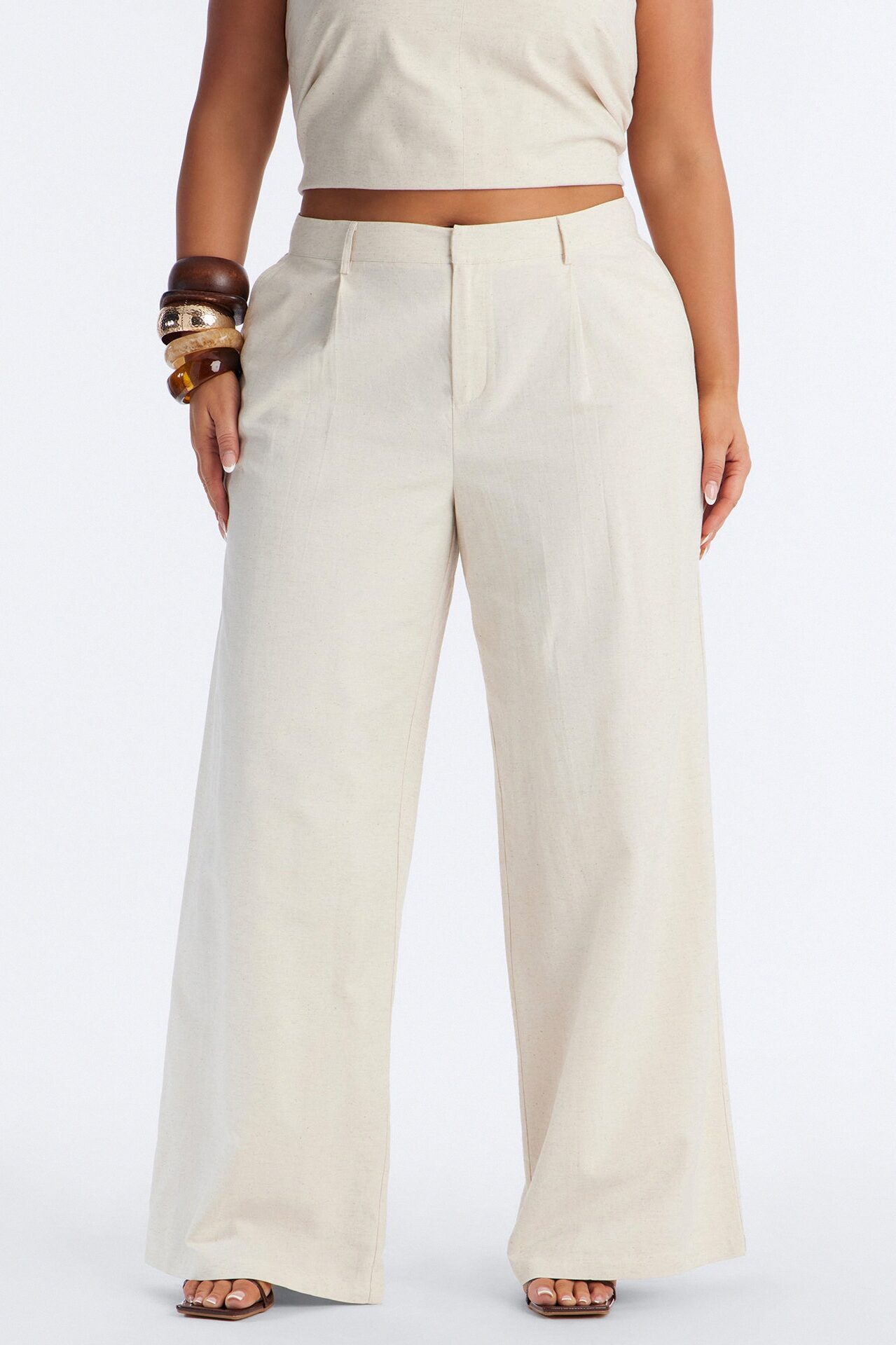 Ocean Breeze Linen Low Rise Pant 33″ - Stone