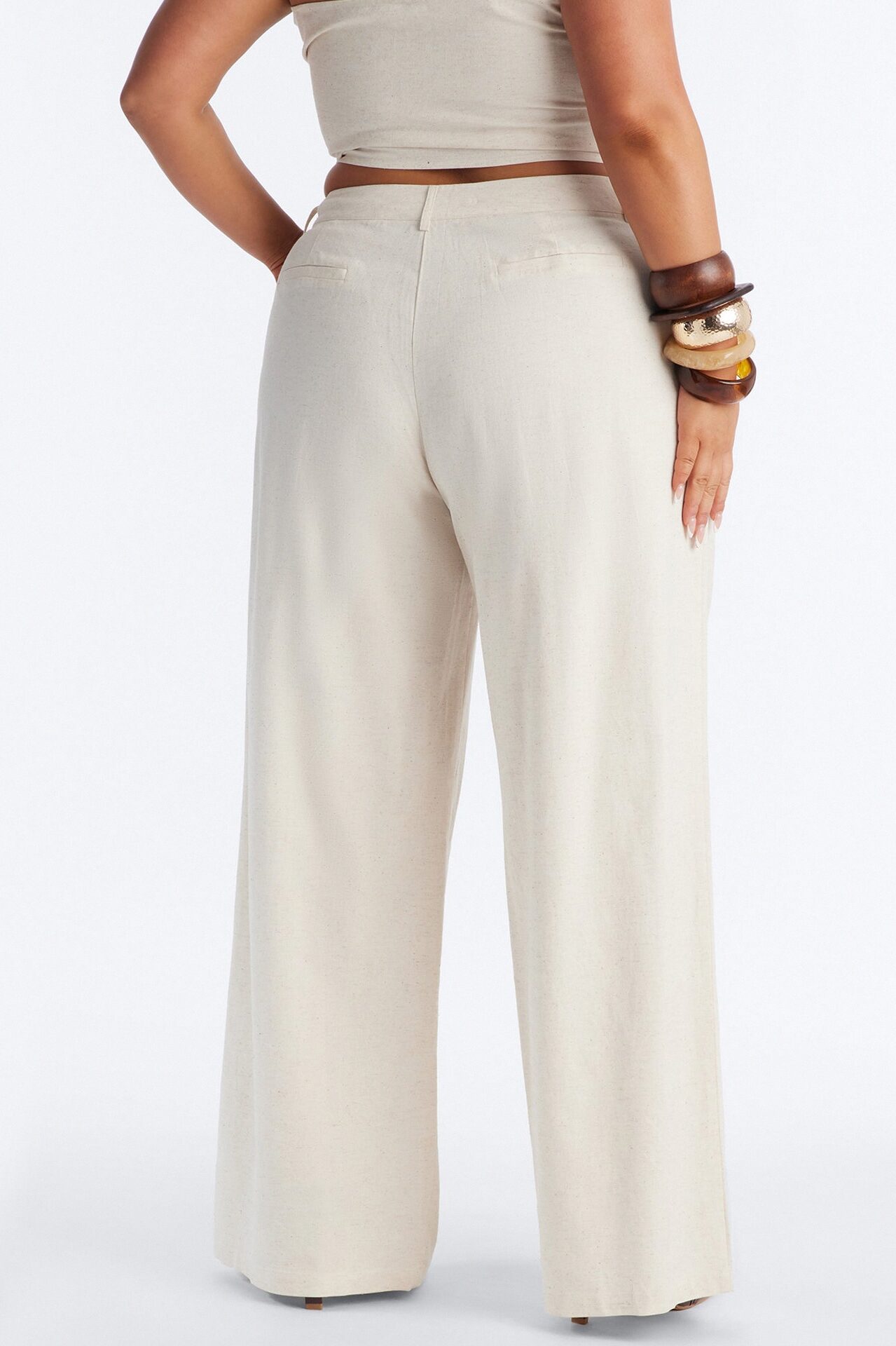 Ocean Breeze Linen Low Rise Pant 33″ - Stone