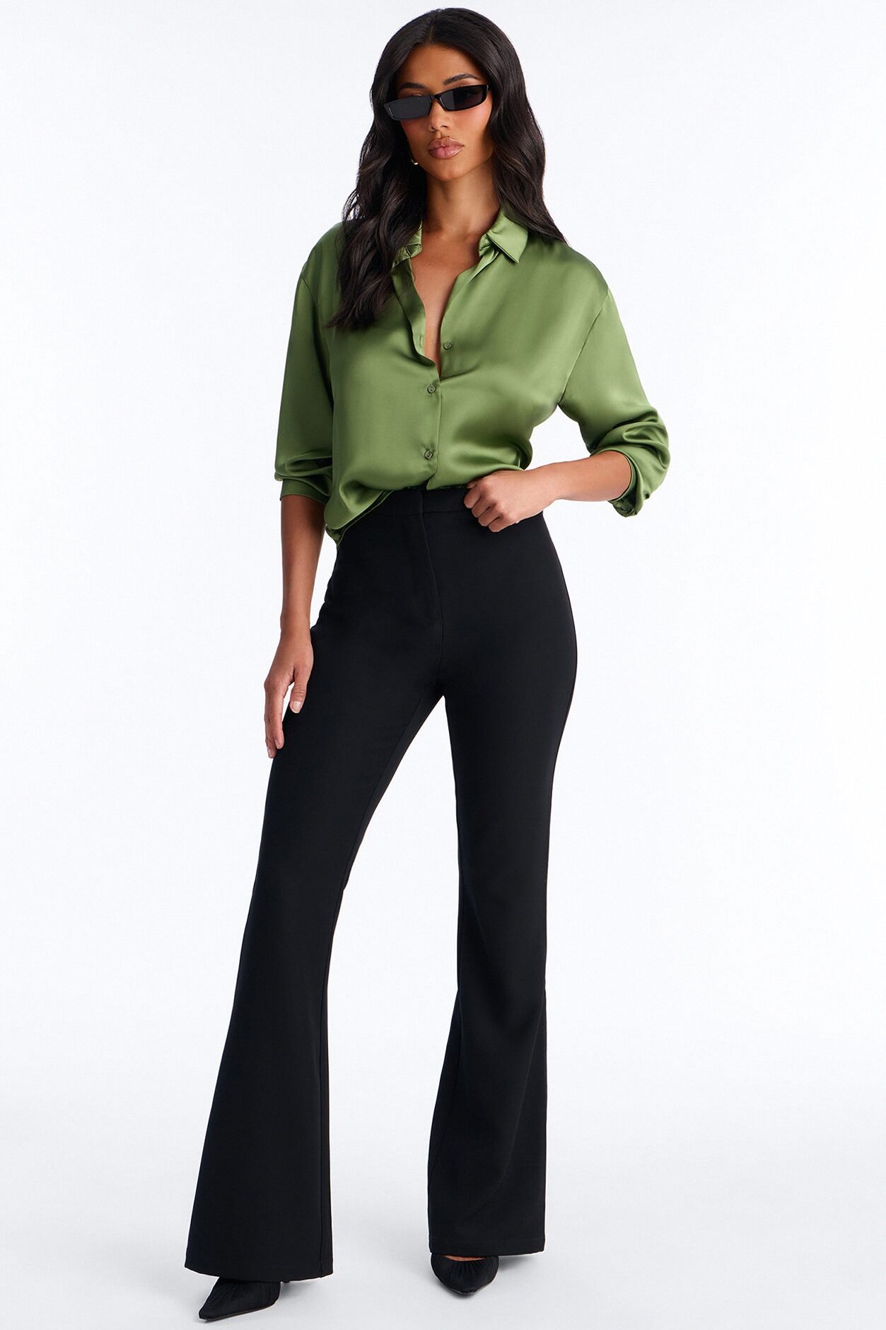 Dreams And Delight Satin Shirt - Green