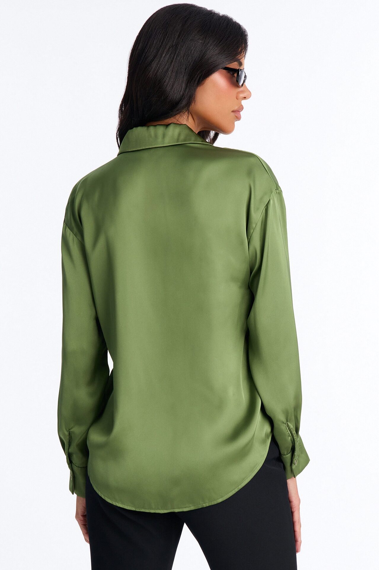 Dreams And Delight Satin Shirt - Green