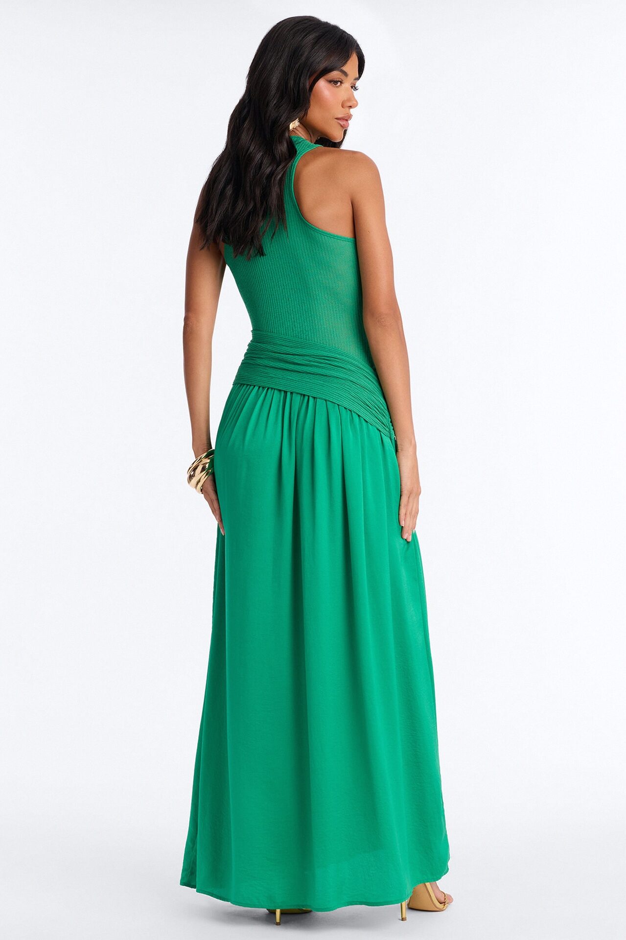 Soho Sleeveless Ribbed Maxi Dress - Kelly Green