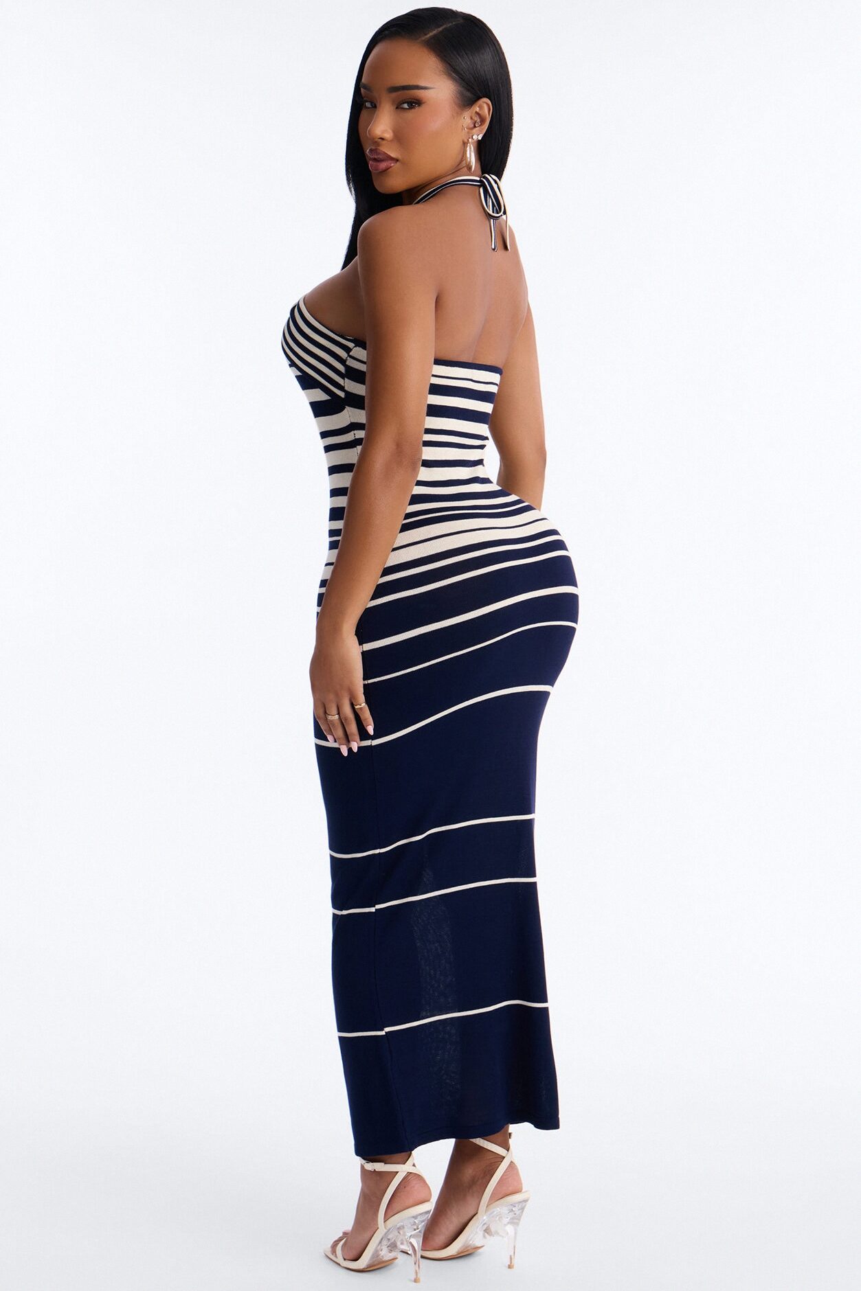 Set Sail Striped Knit Maxi Dress - Navy/combo