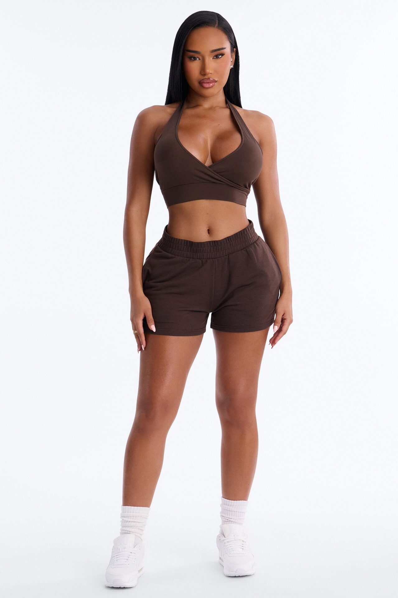 Fridah Sports Bra Short Set - Brown