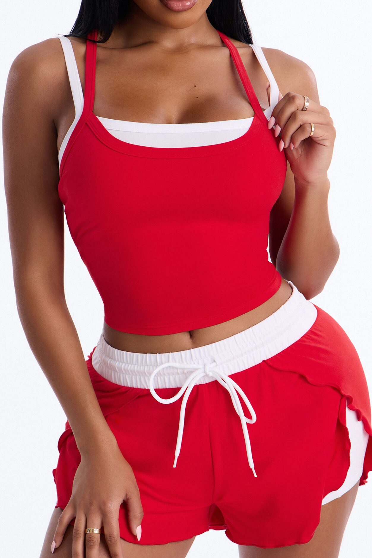 Walk A Mile Short Set - Red