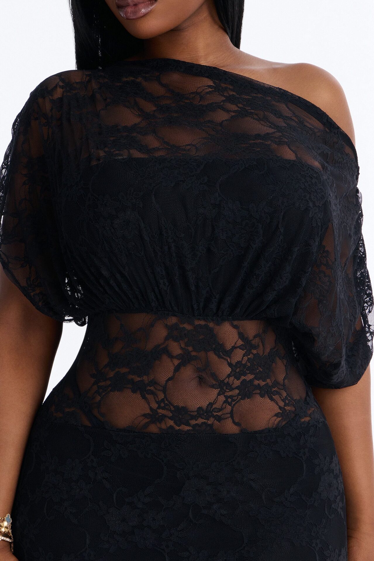 Got Me Wondering Lace Maxi Dress - Black