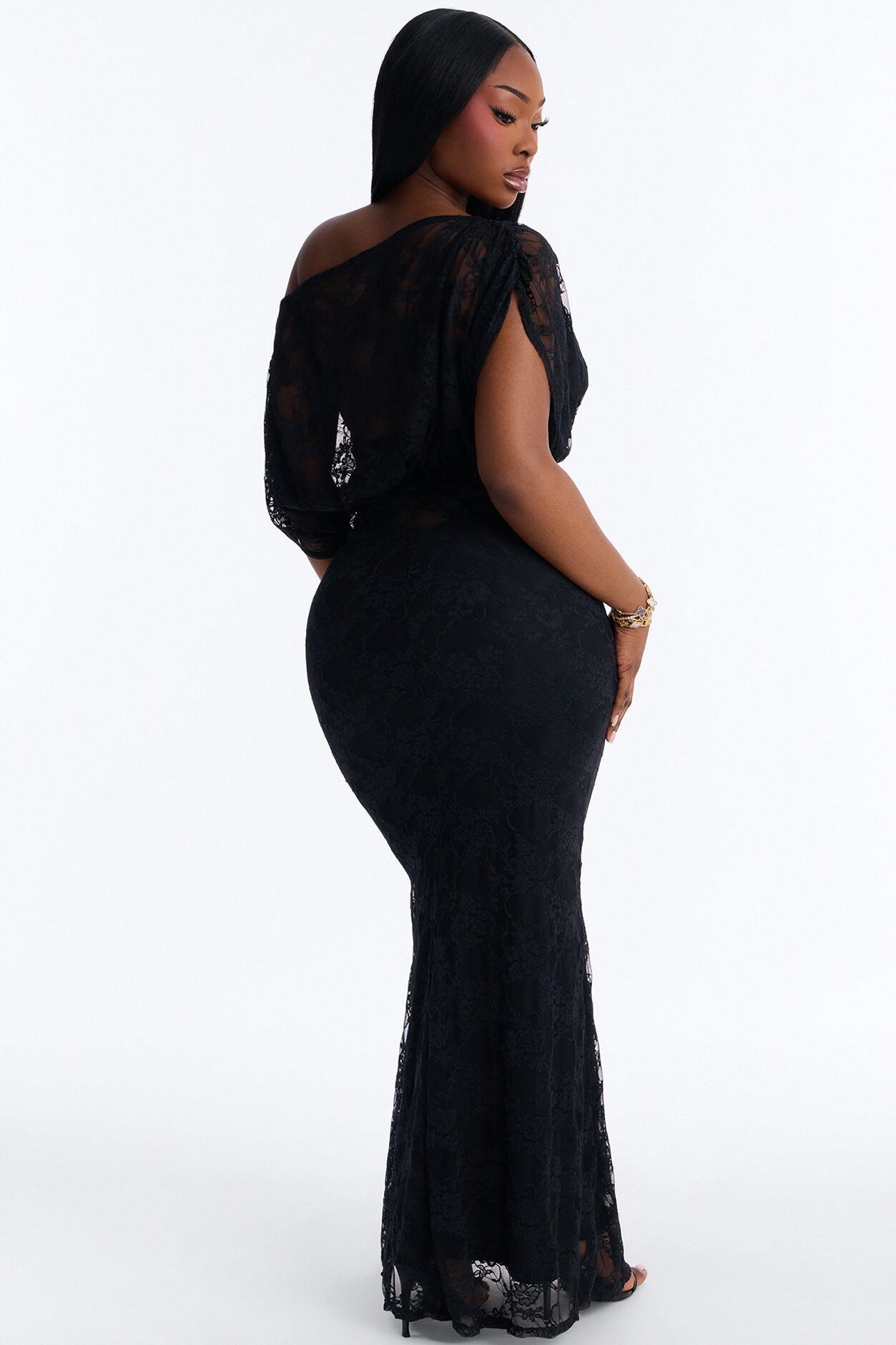 Got Me Wondering Lace Maxi Dress - Black