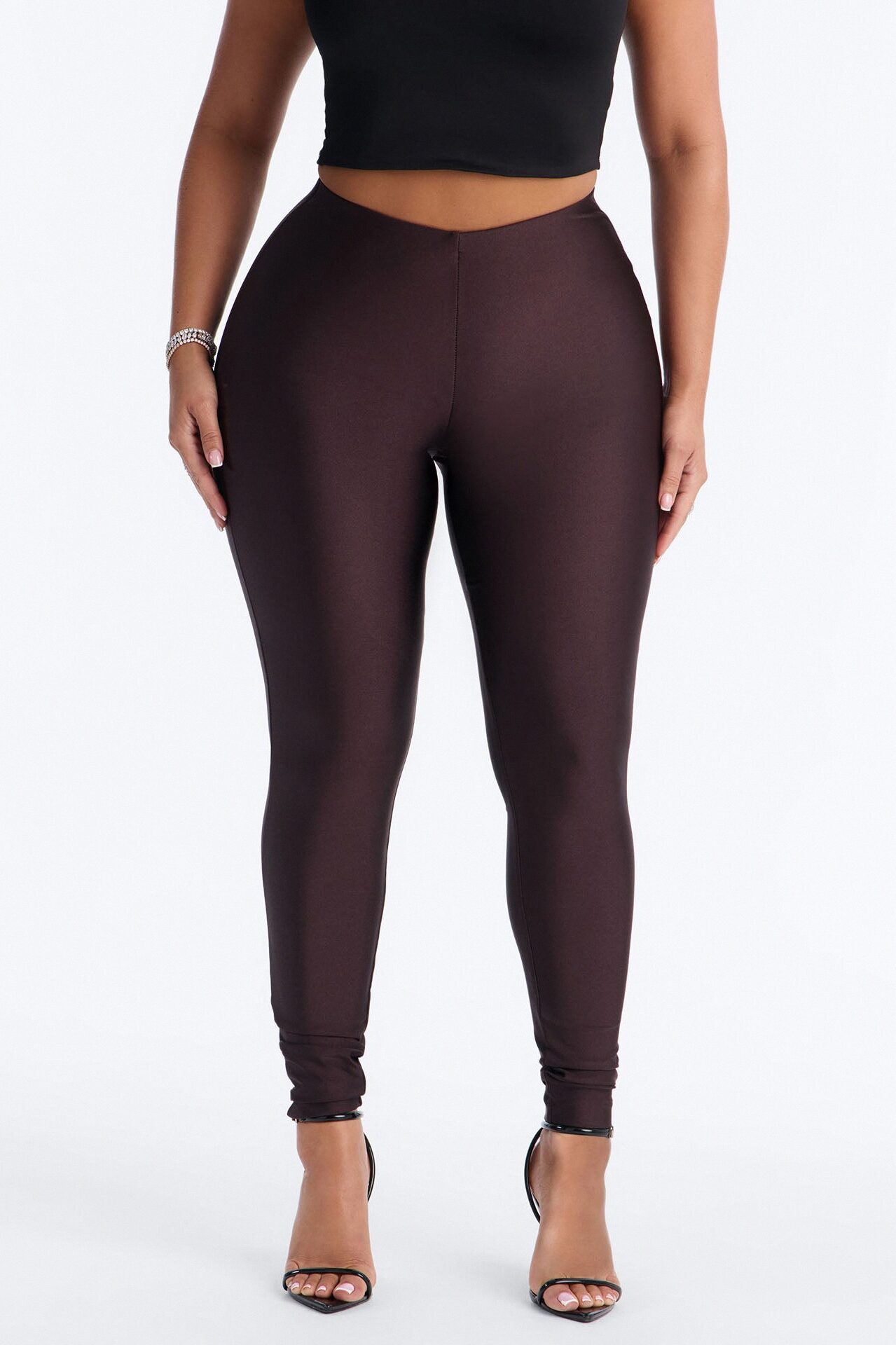 Tricot Low Rise Clean Waistband Legging - Chocolate