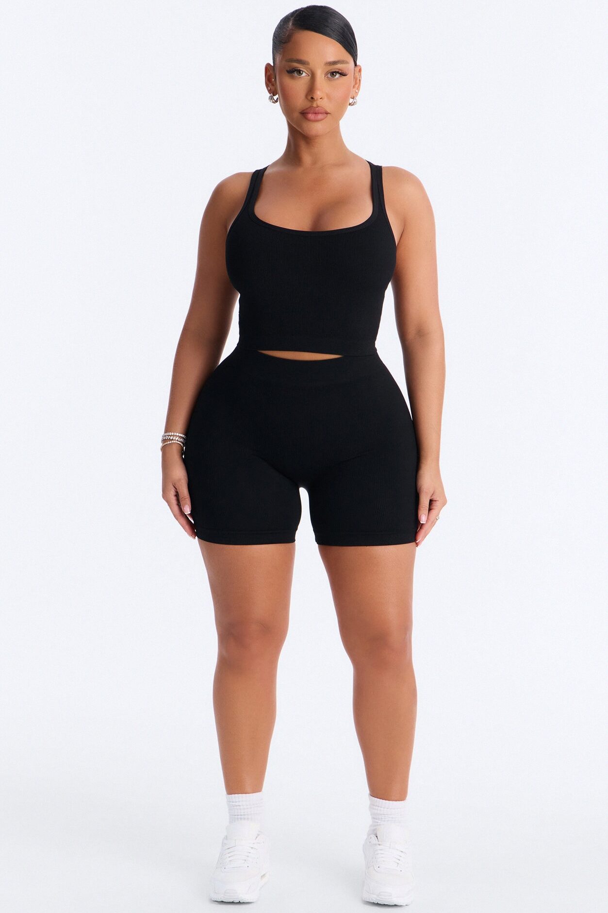 Core Power Seamless Biker Short Set - Black