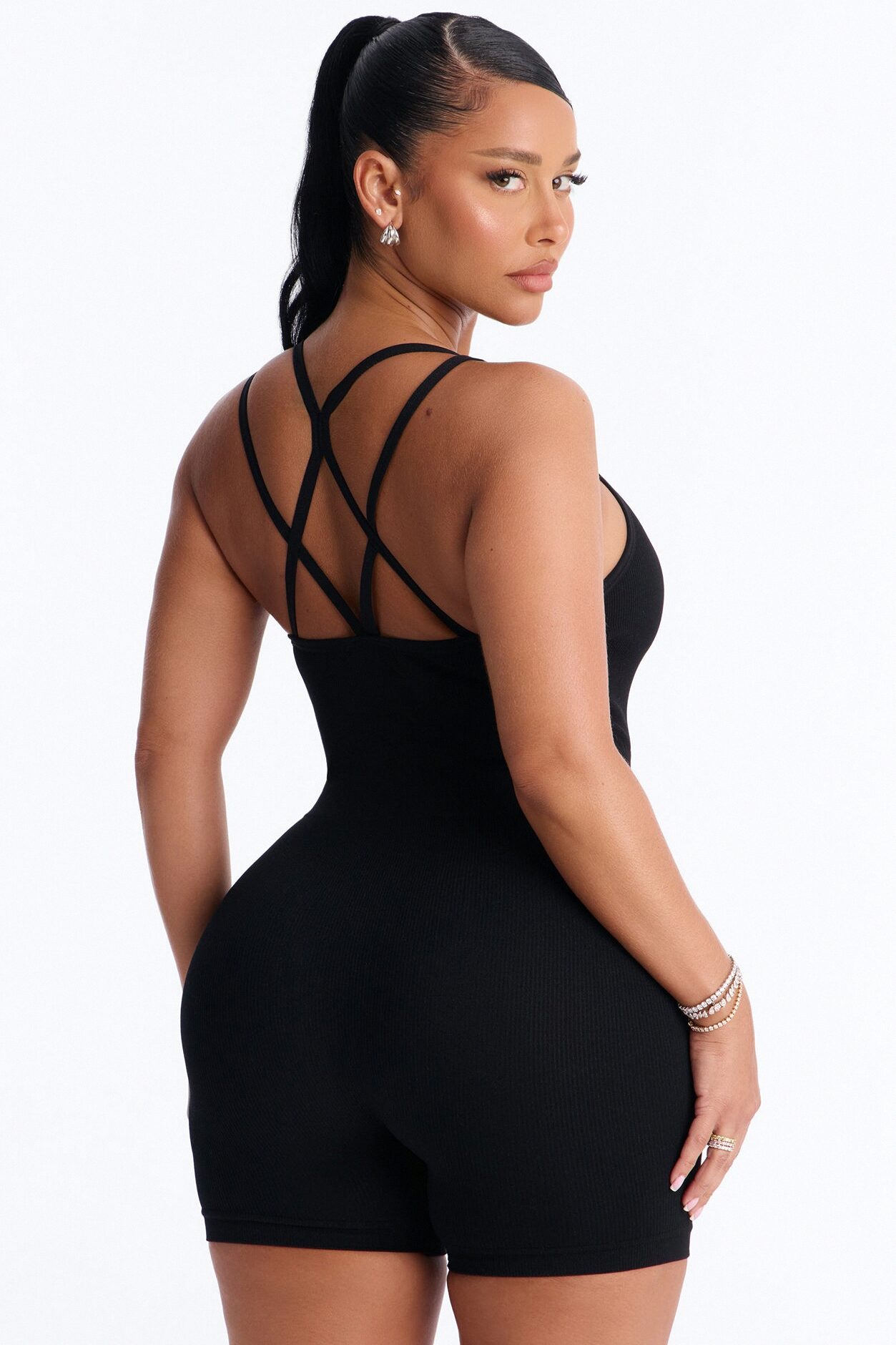 Core Power Seamless Biker Short Set - Black