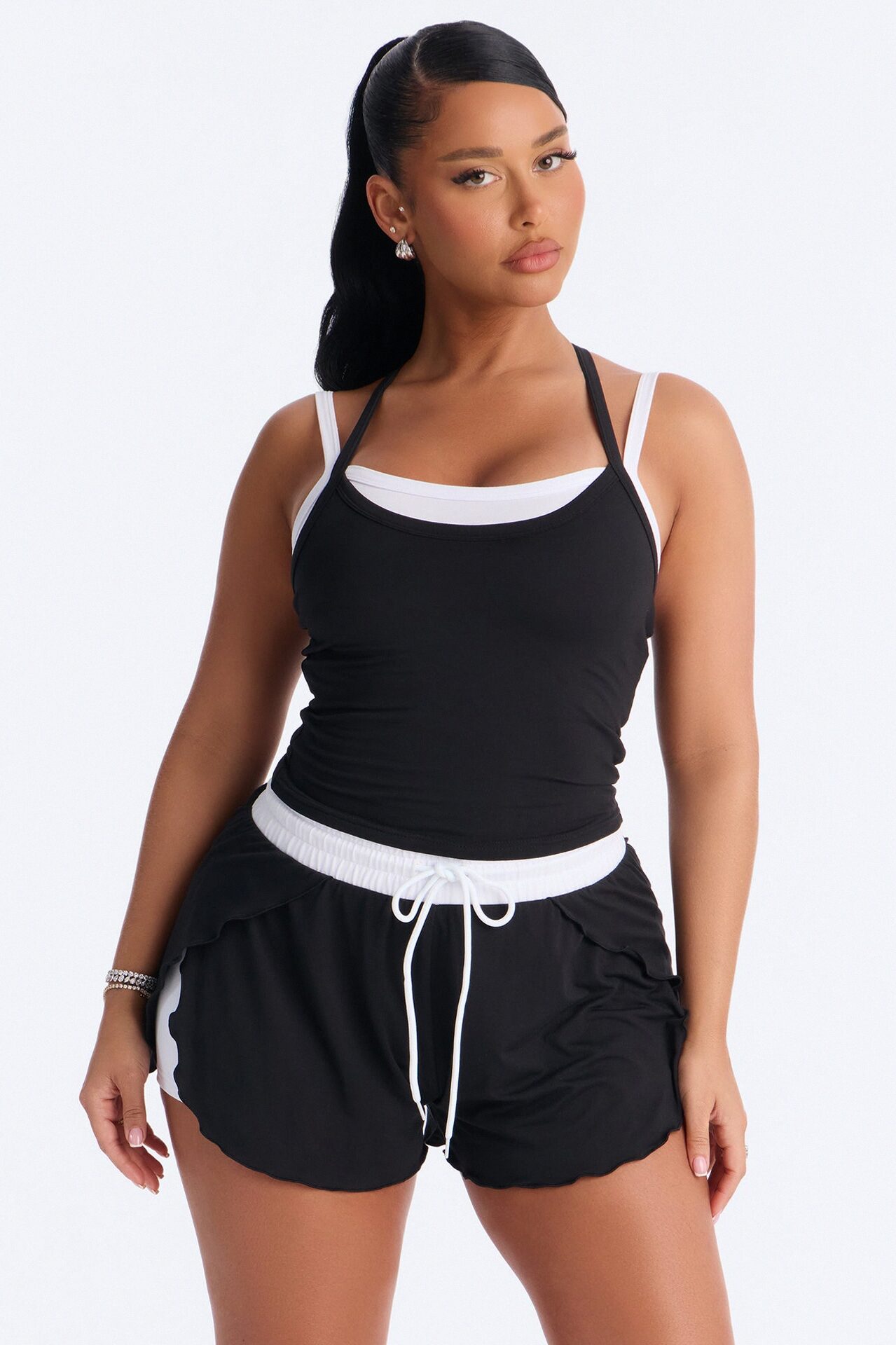 Walk A Mile Short Set - Black
