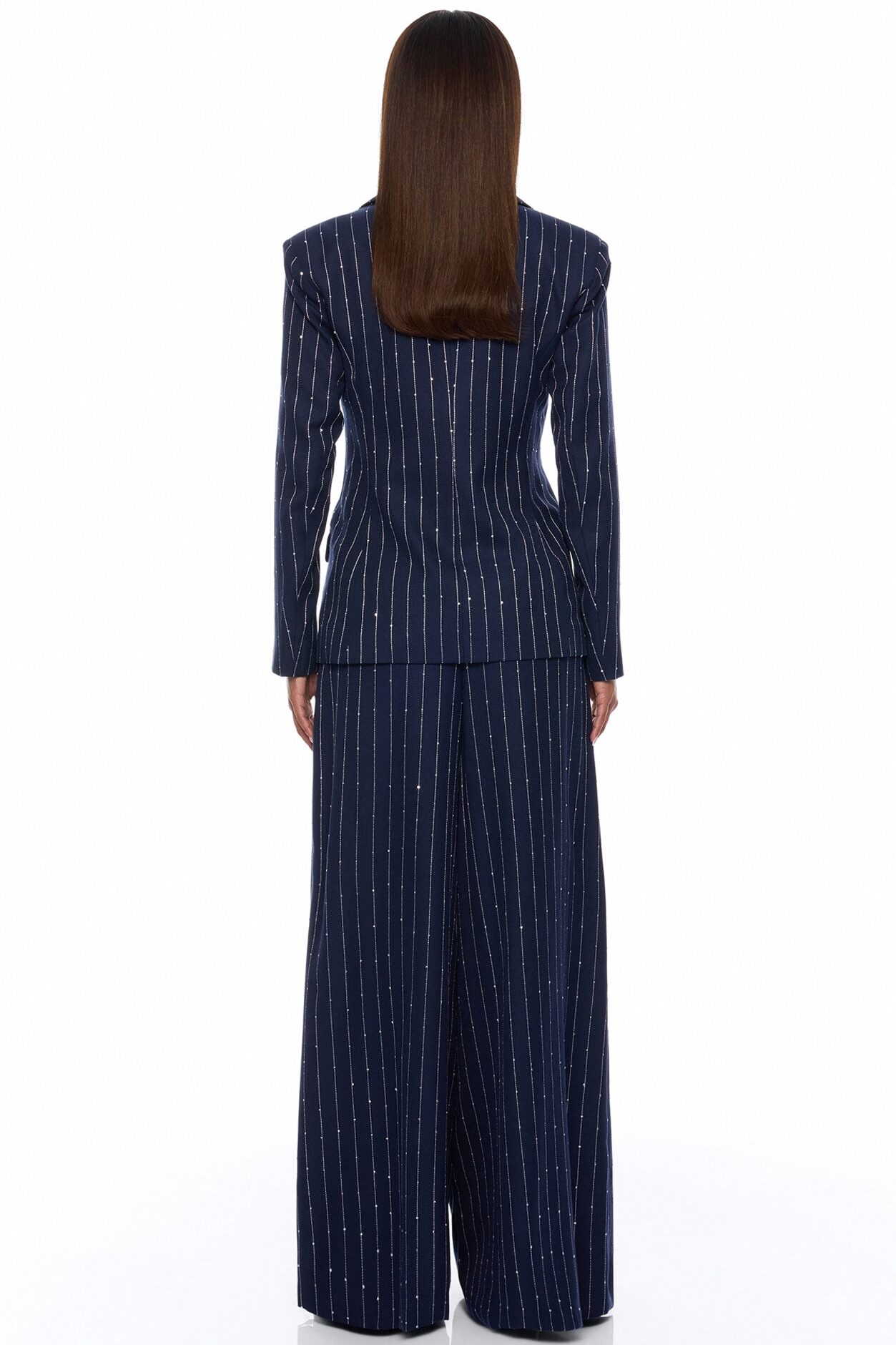 Adyson Embellished Pinstripe Blazer - Navy/combo