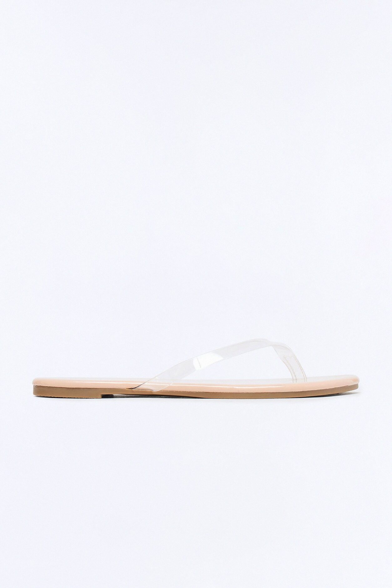 Papaya Clear Strap Flip Flops - Nude
