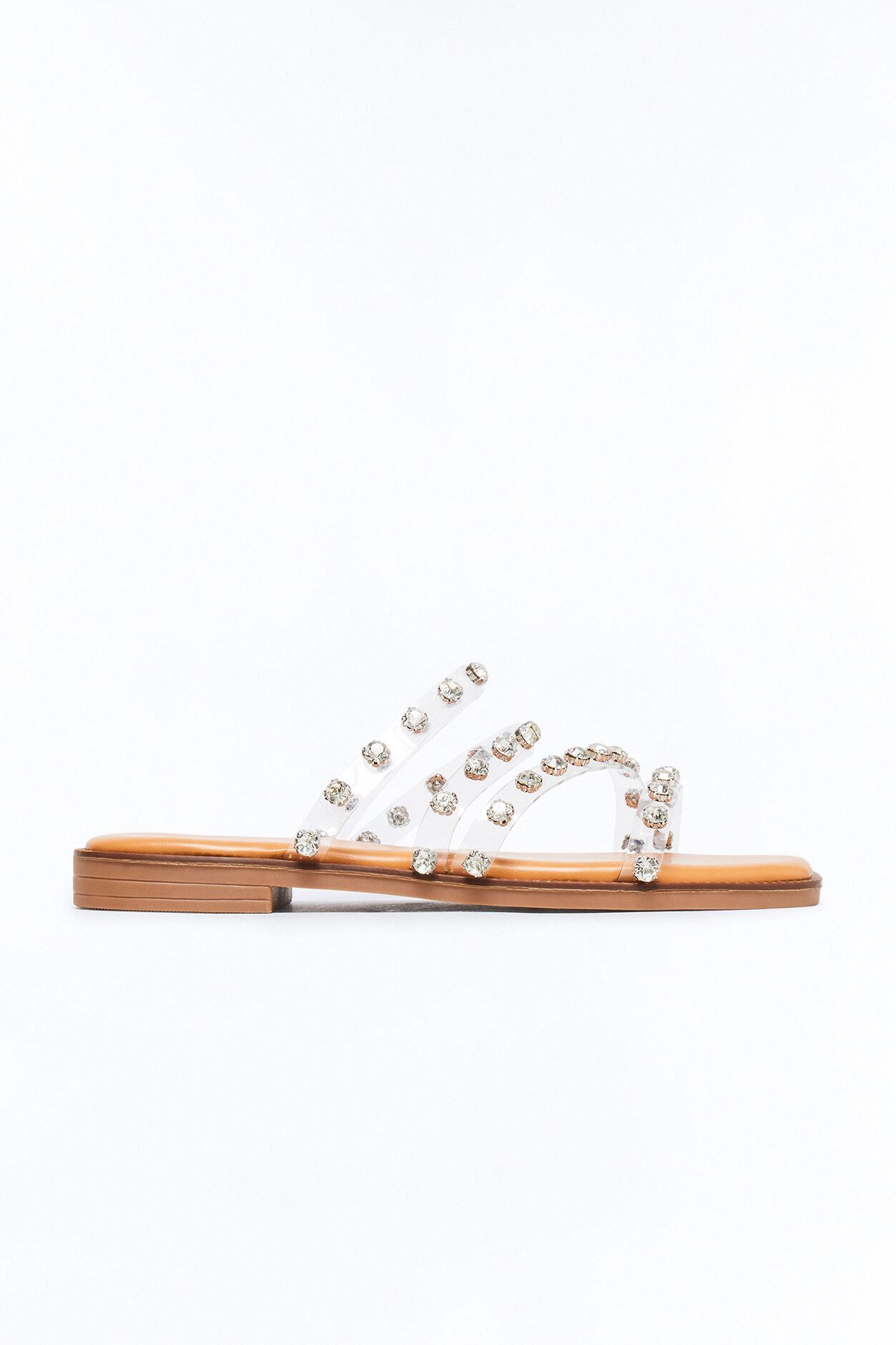 Valor Rhinestone Sandals - Nude