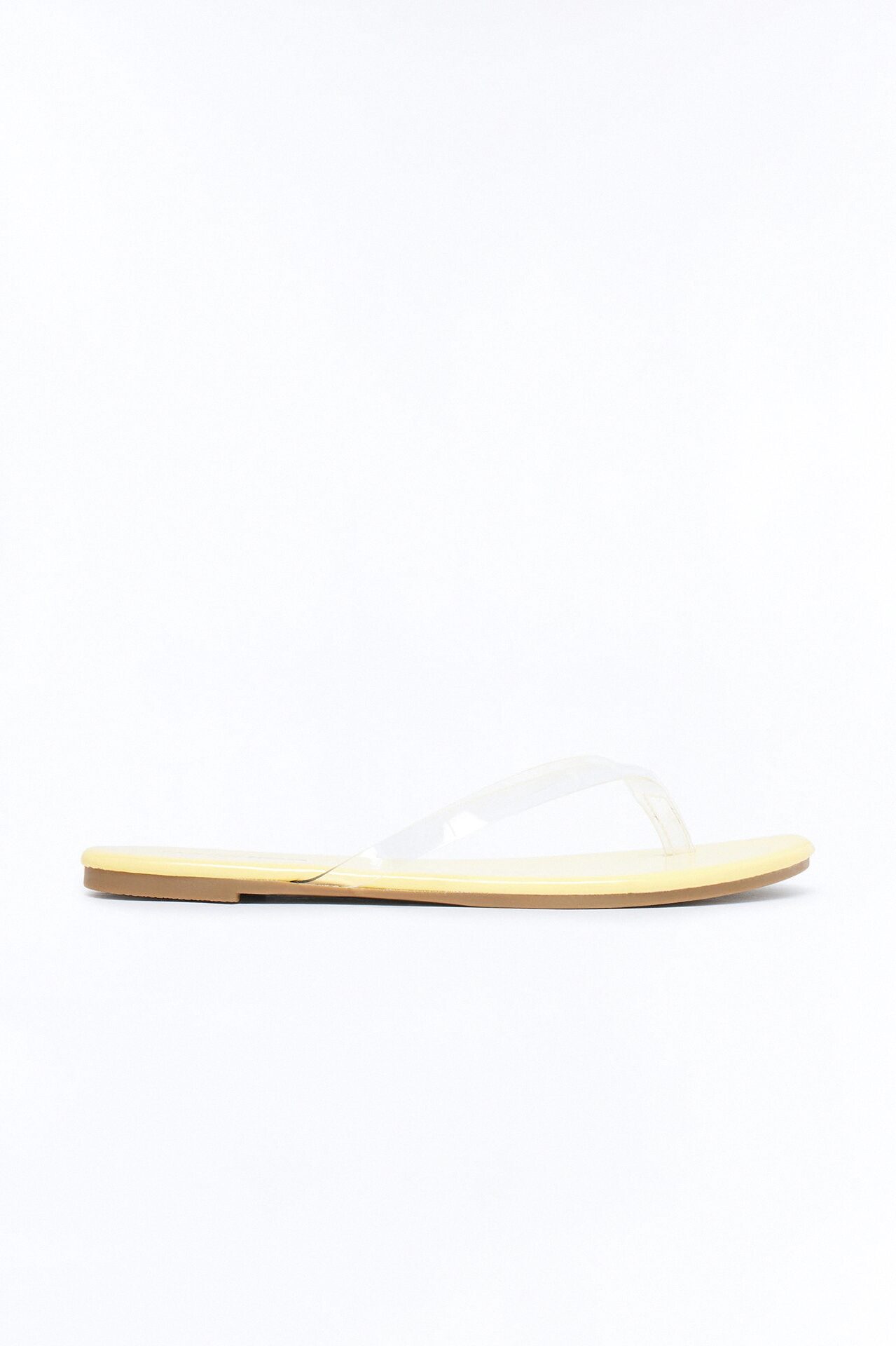 Papaya Clear Strap Flip Flops - Yellow