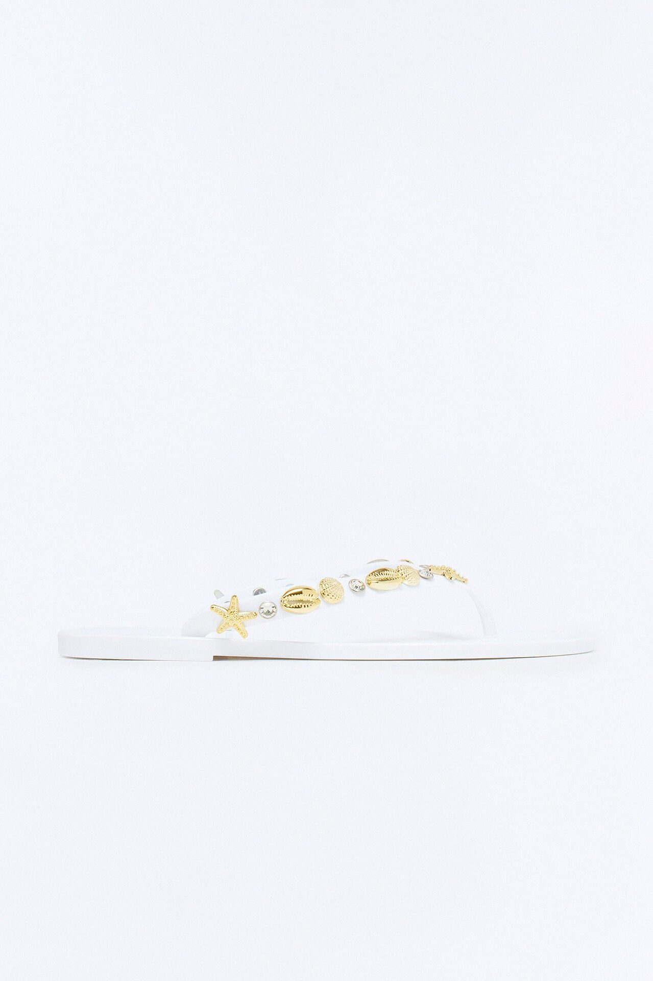 Odella Seashell Jelly Flip Flops - White