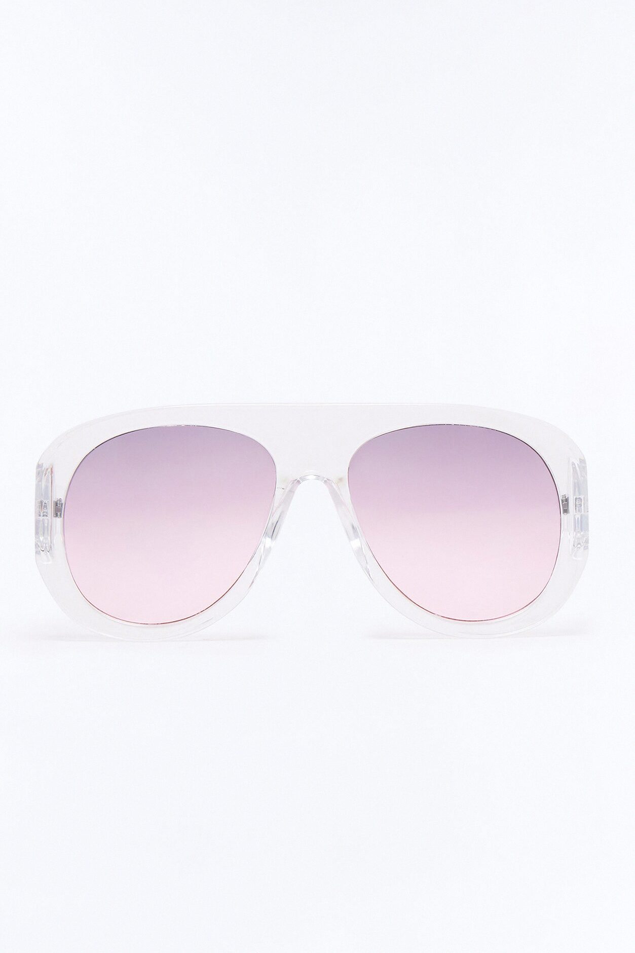 Glossy Gaze Sunglasses - Clear/Pink