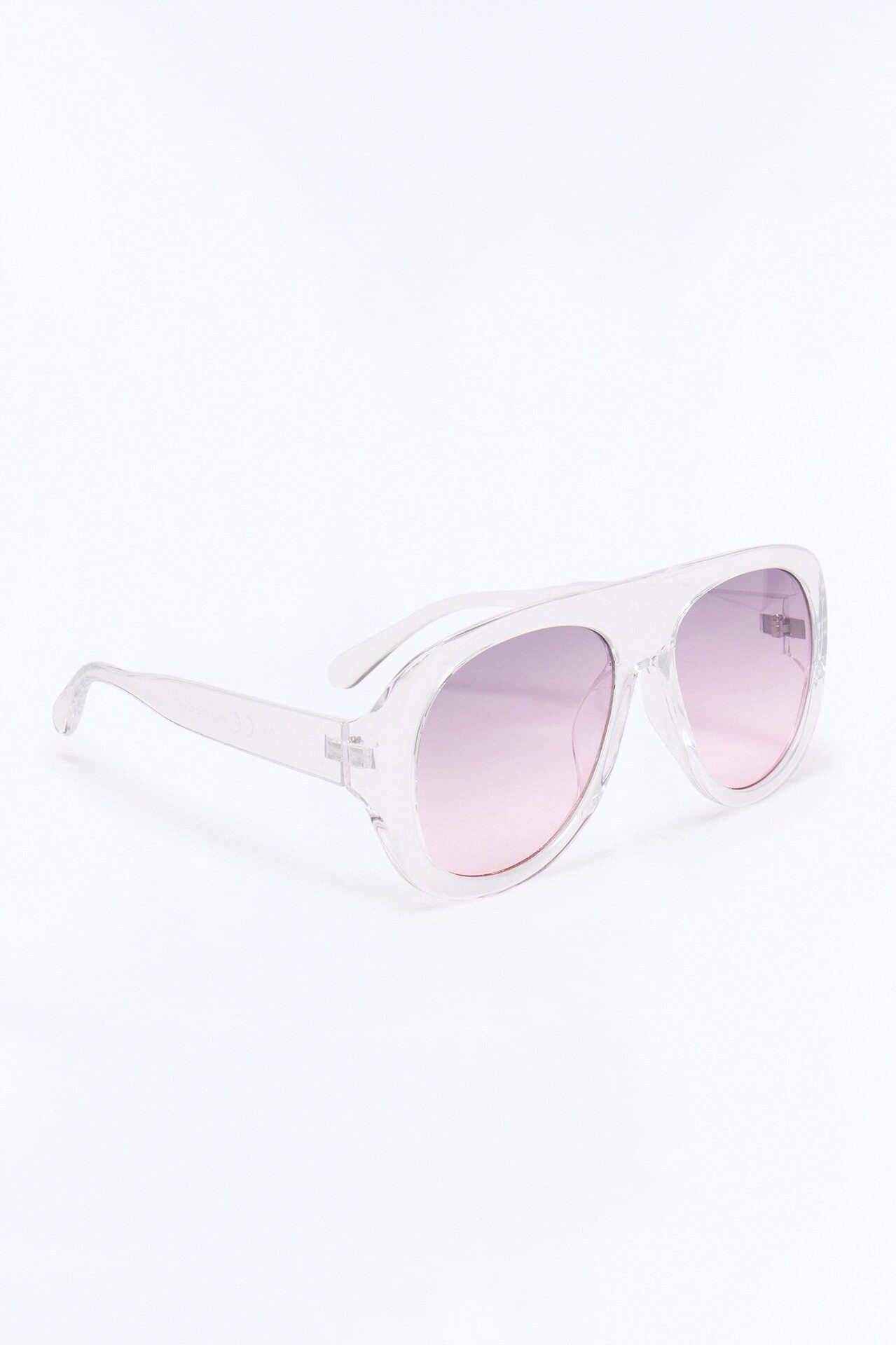 Glossy Gaze Sunglasses - Clear/Pink