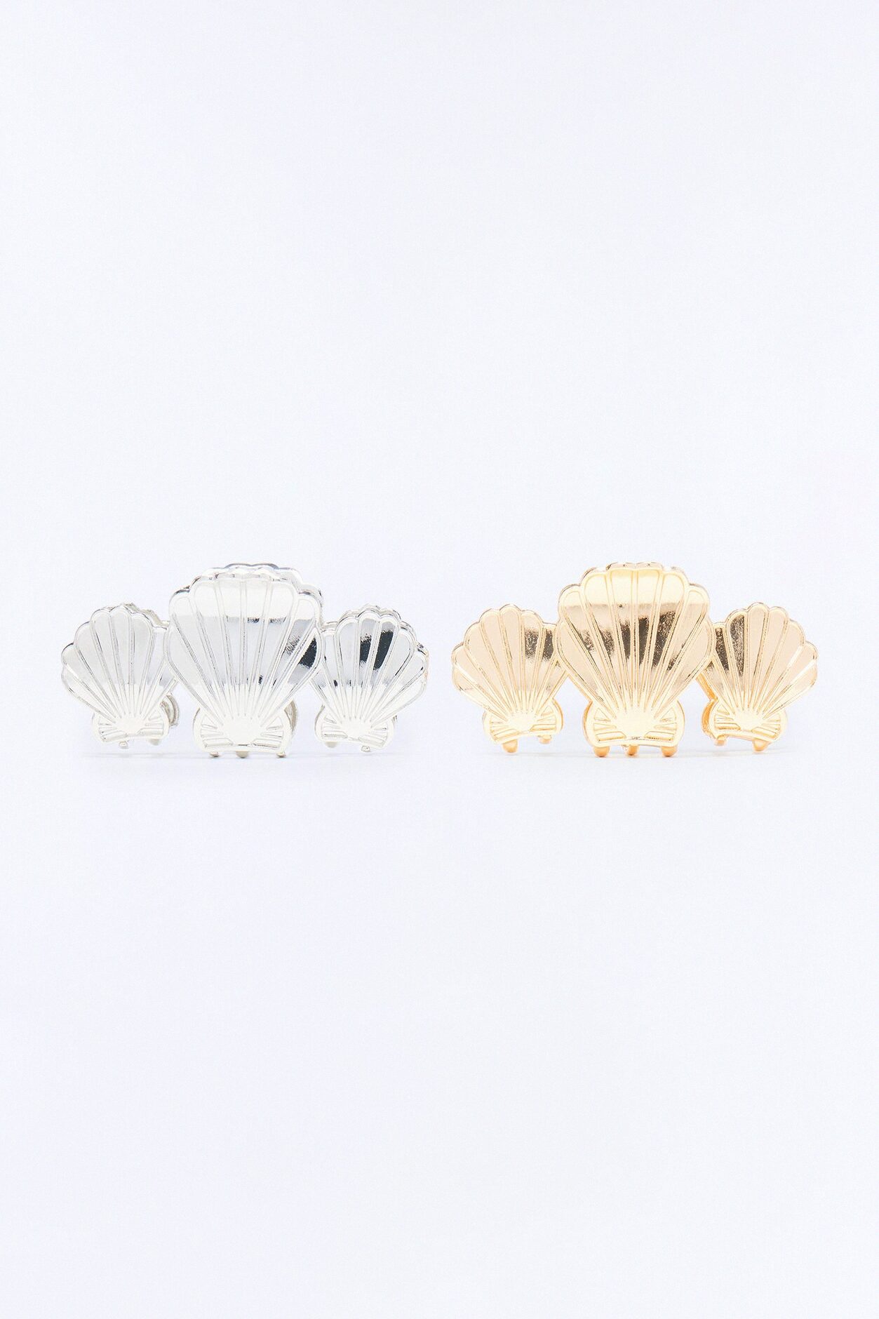 Seashell Treasure 2 Piece Hair Clip Set - Gold/combo