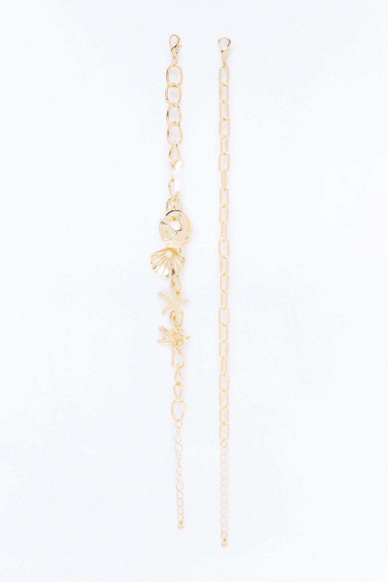 Seren Star 2 Piece Anklet Set - Gold