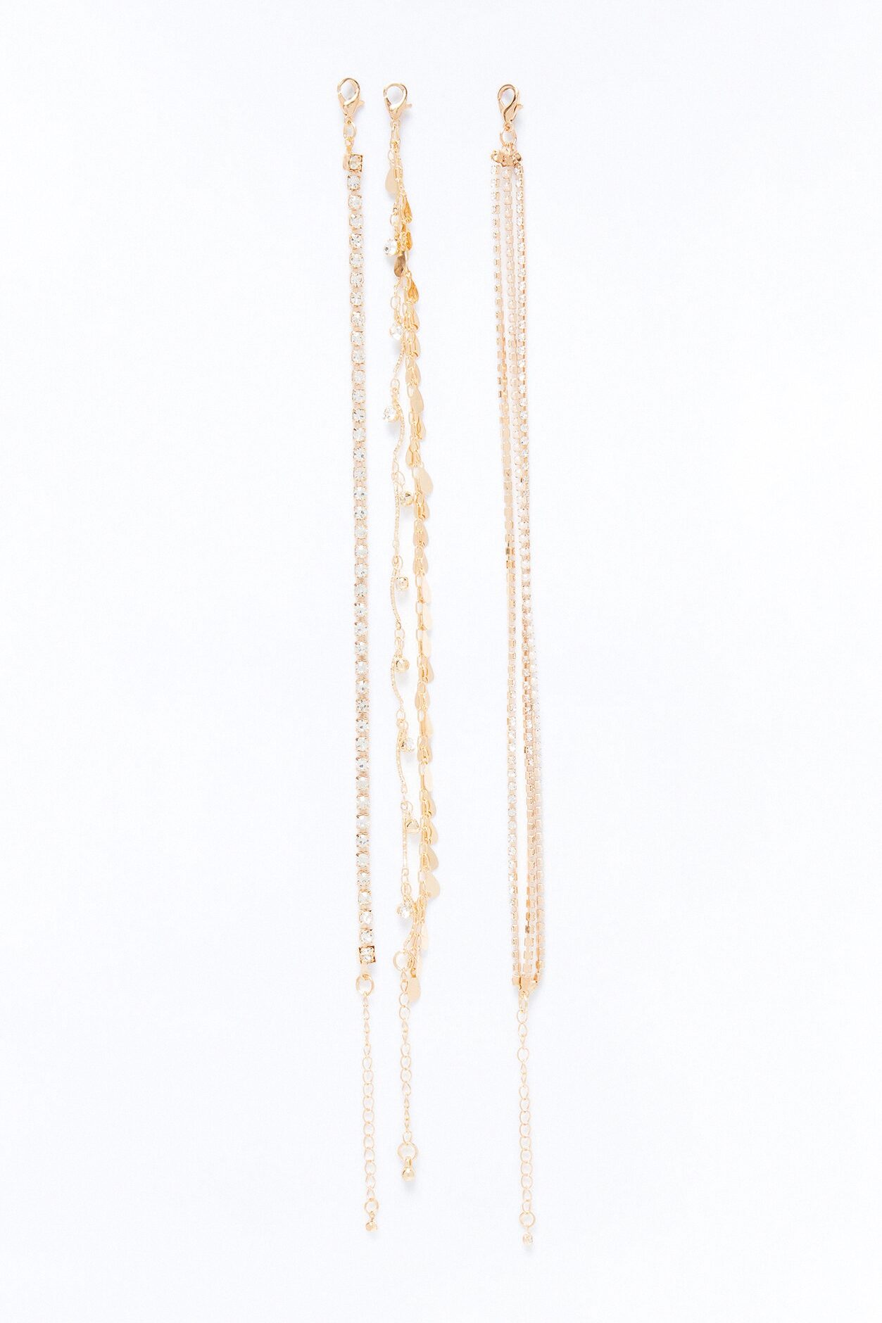 Aura Lune 3 Piece Anklet Set - Gold