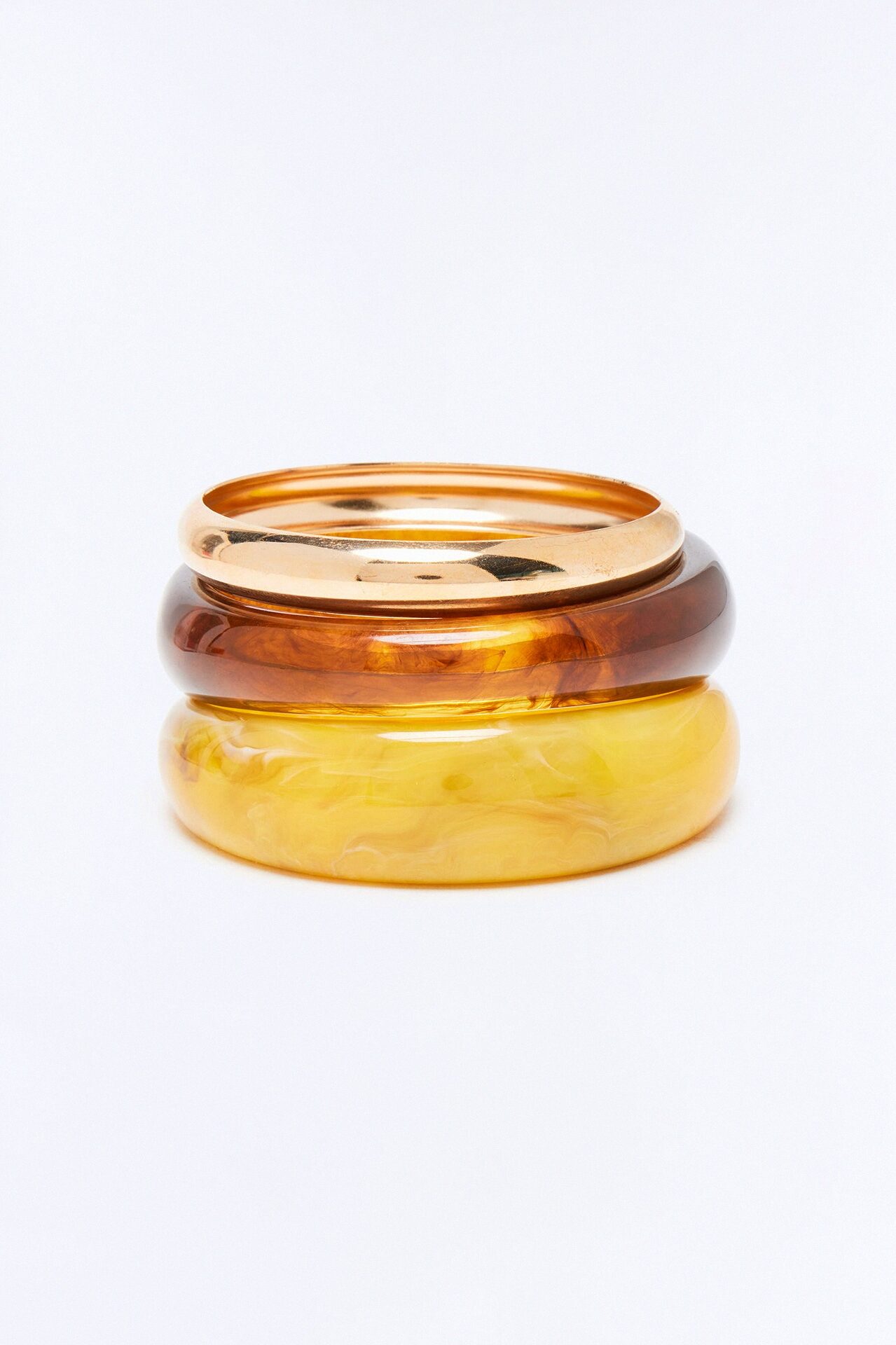 Break Free 3 Piece Bangle Bracelet Set - Gold/Yellow