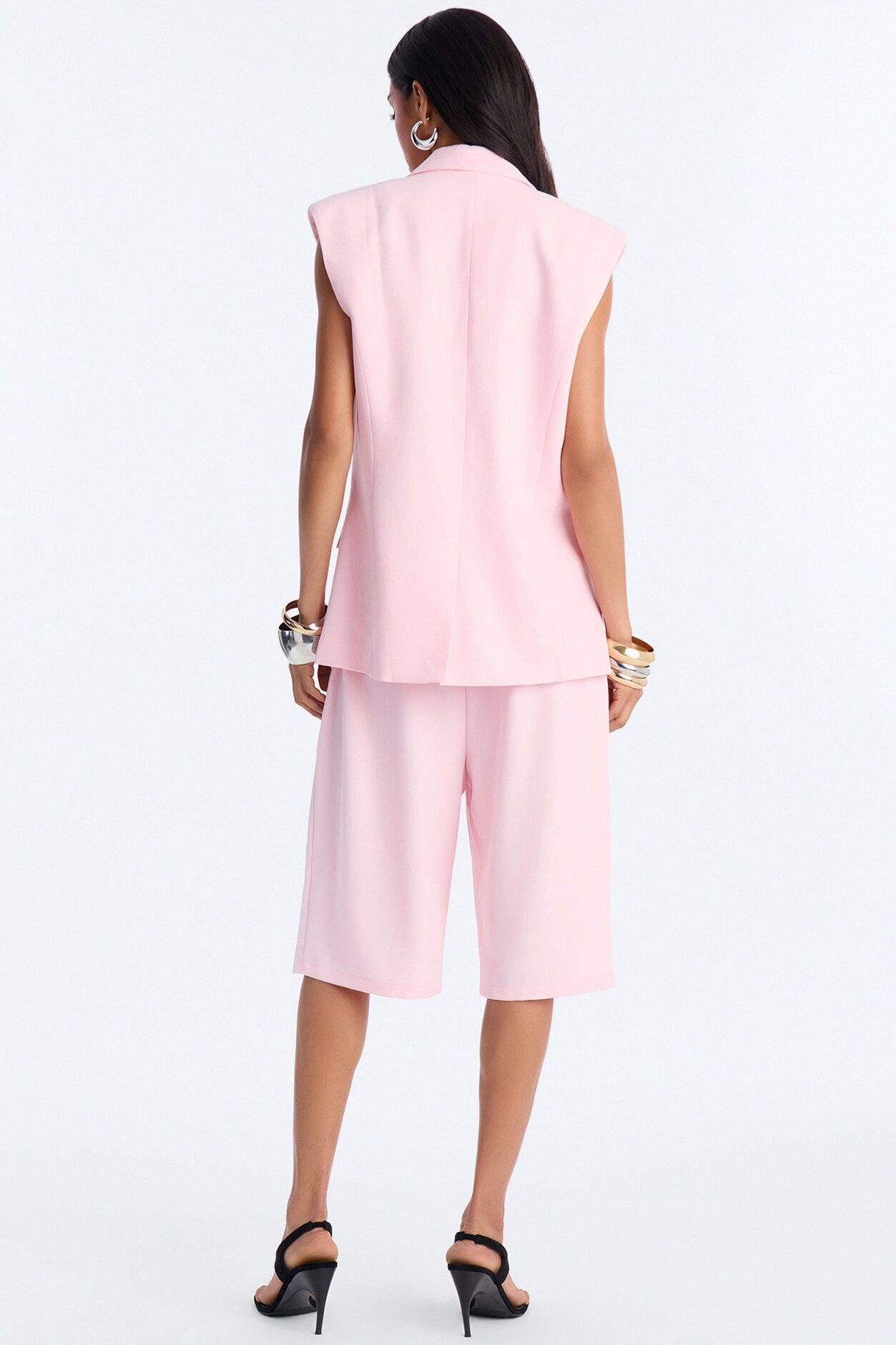 Paloma Linen Vest - Light Pink
