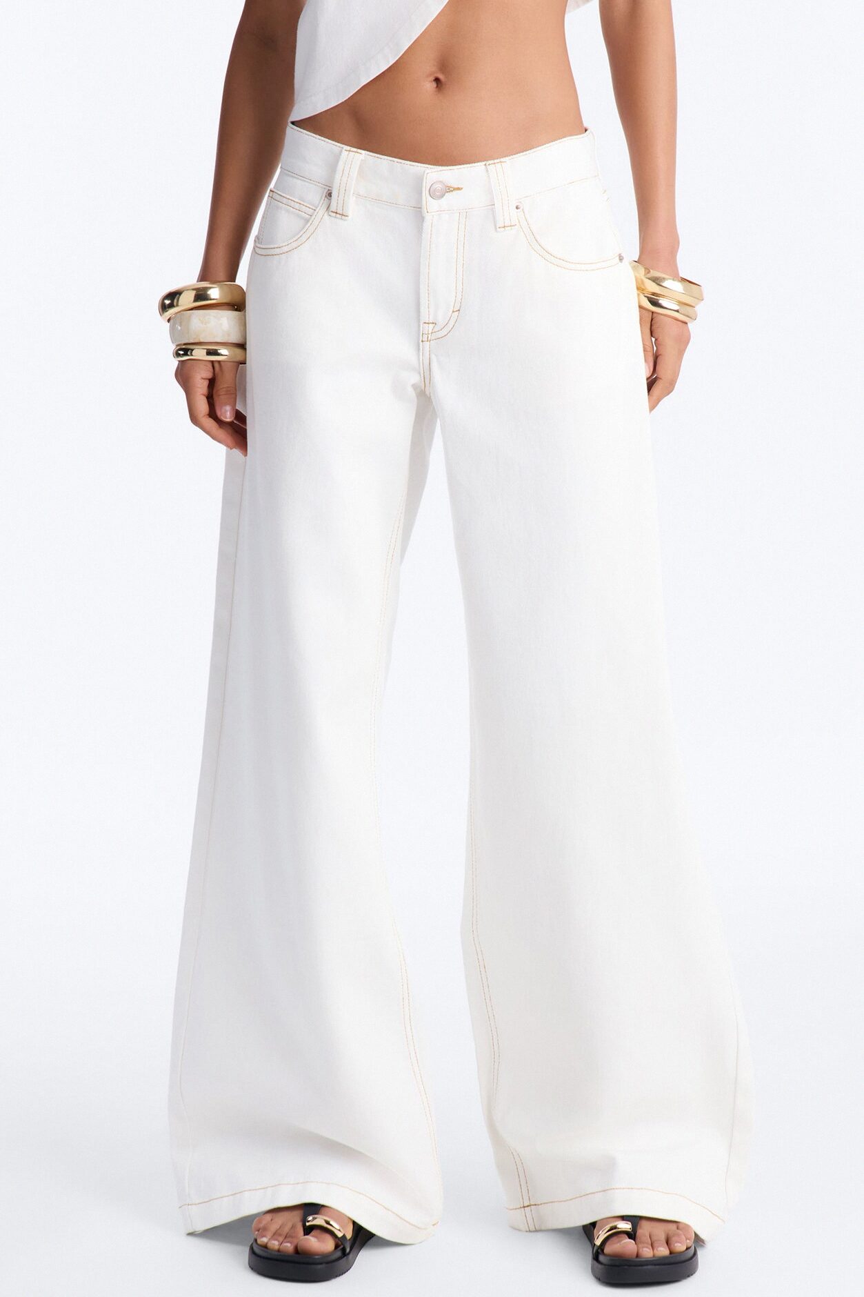 After Hours Low Rise Baggy Jeans - White
