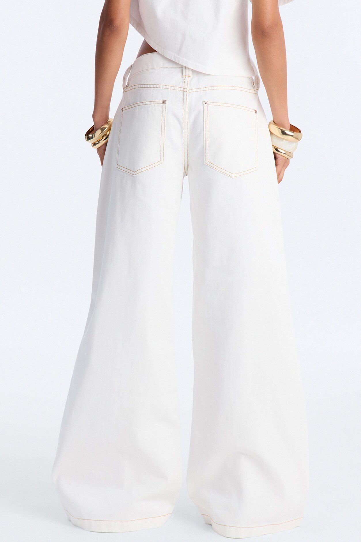 After Hours Low Rise Baggy Jeans - White