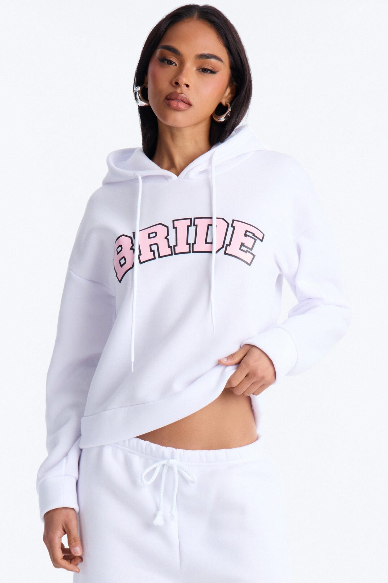 Bride Hoodie & Pant Set - White/Pink