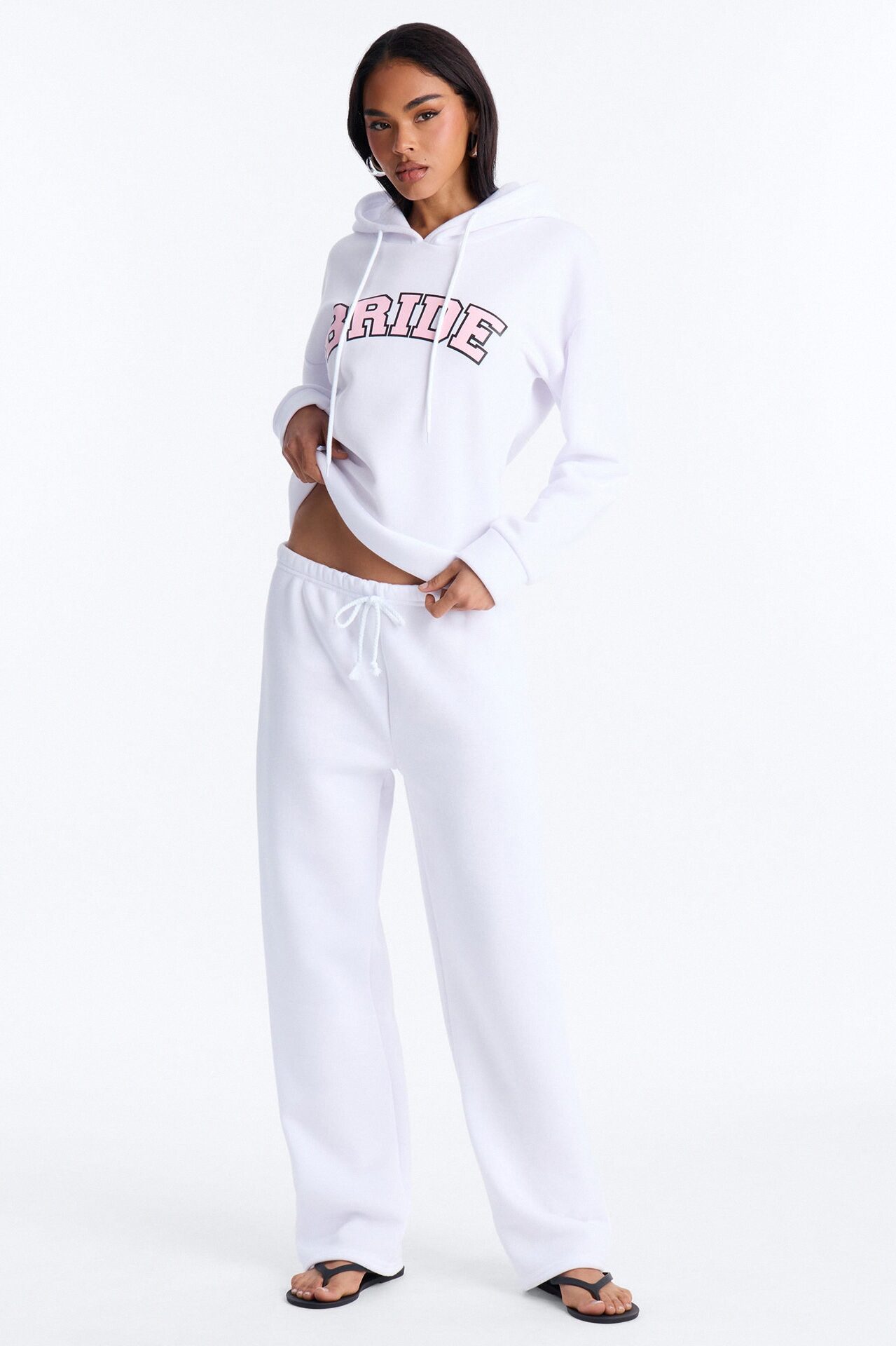 Bride Hoodie & Pant Set - White/Pink