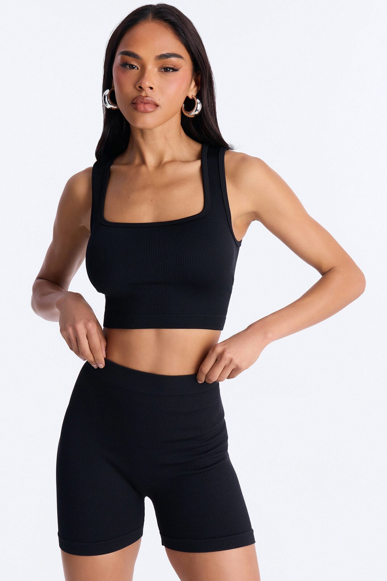Active Aura Seamless Biker Short Set - Black