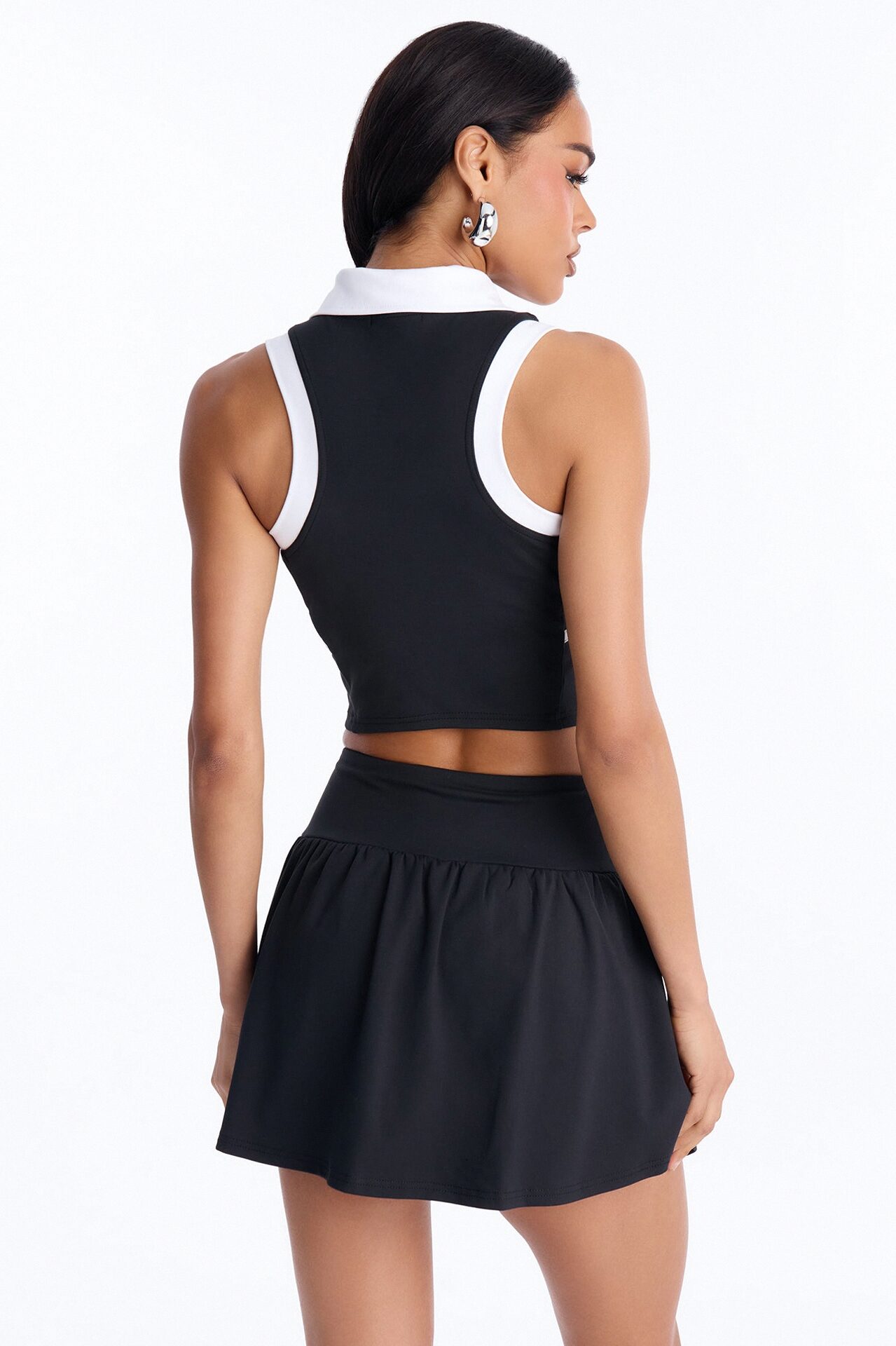 Courtside Cutie Mini Skirt Set - Black/White