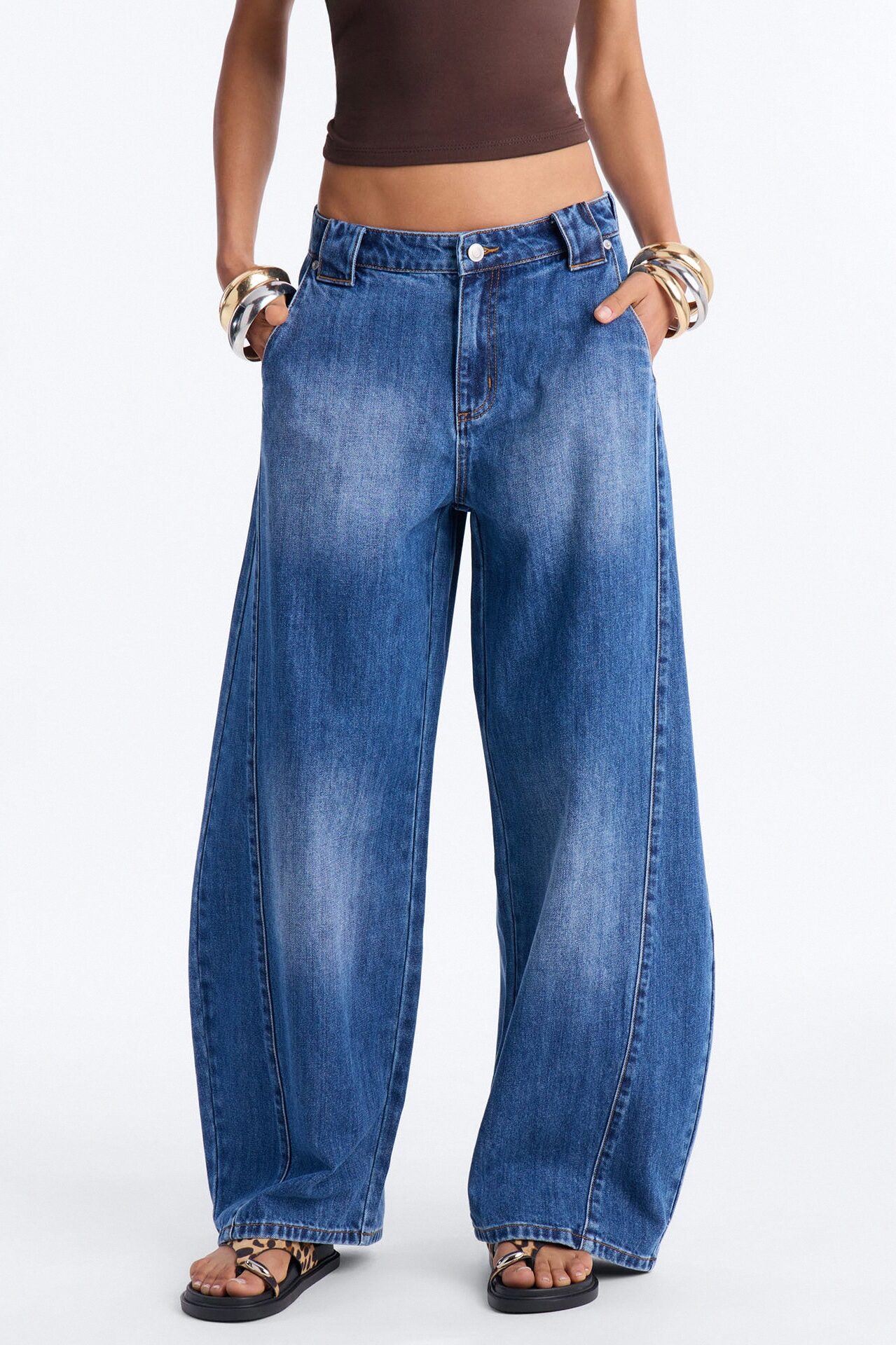 Torrance Loose Fit Stretch Barrel Jeans - Dark Wash