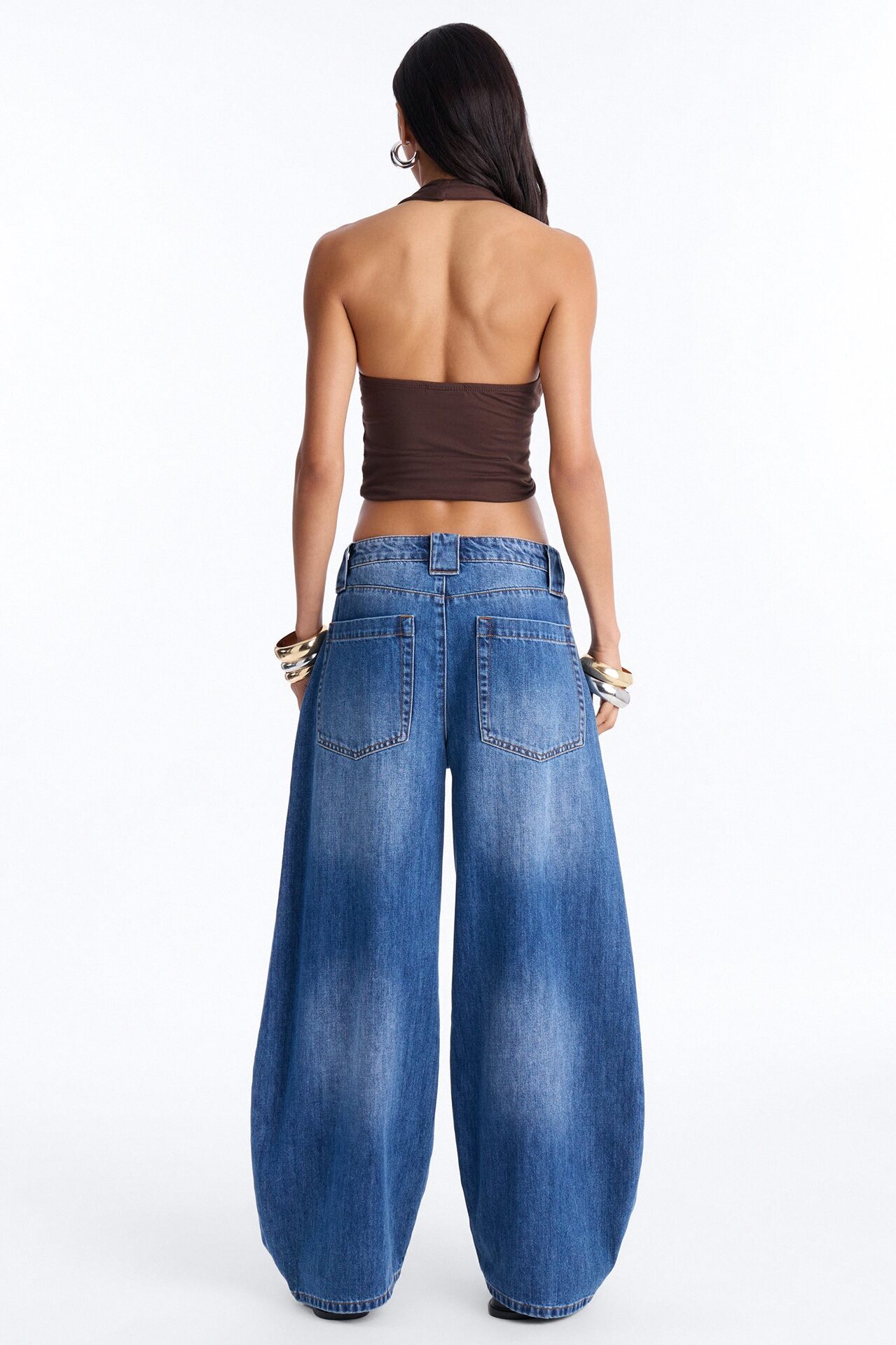 Torrance Loose Fit Stretch Barrel Jeans - Dark Wash