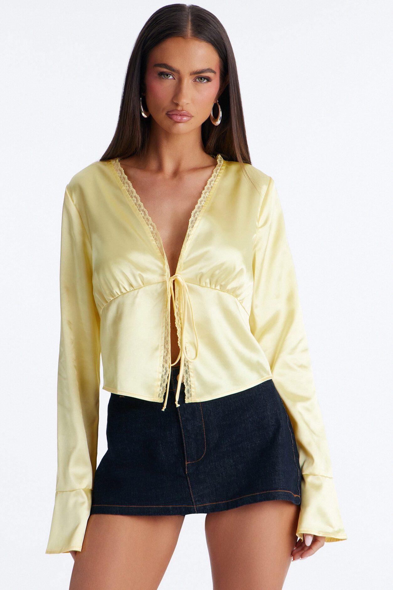 Gorgeously Beautiful Satin Top - Butter Yellow